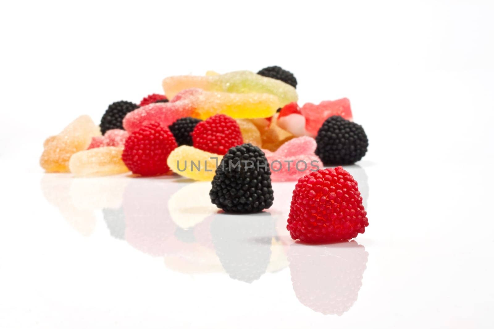 Marshmallows on white background