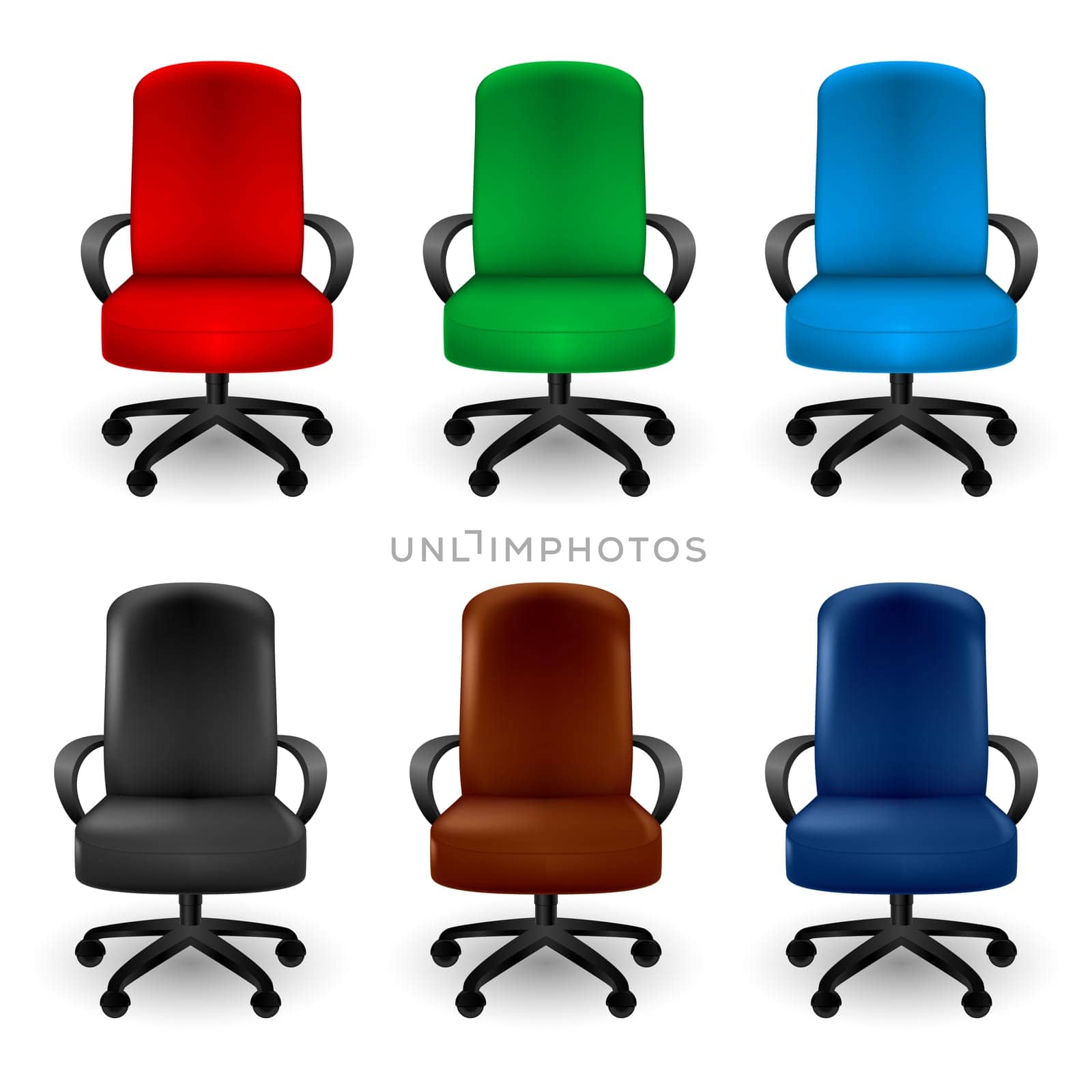 Set of Office Armchairs. Illustration on white background