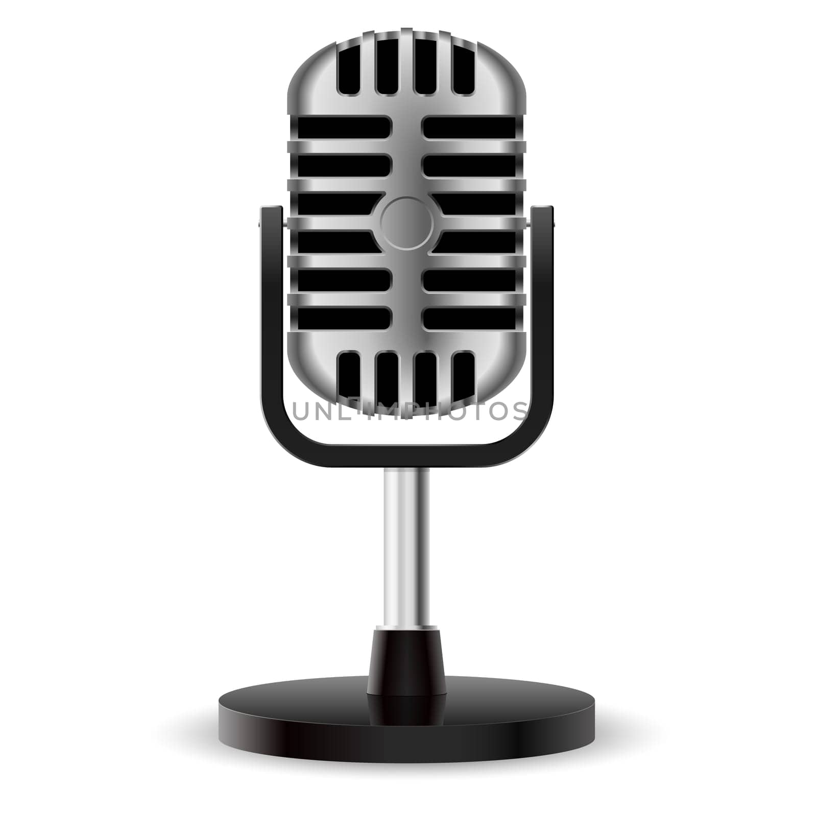 Realistic retro microphone. Illustration on white background for design