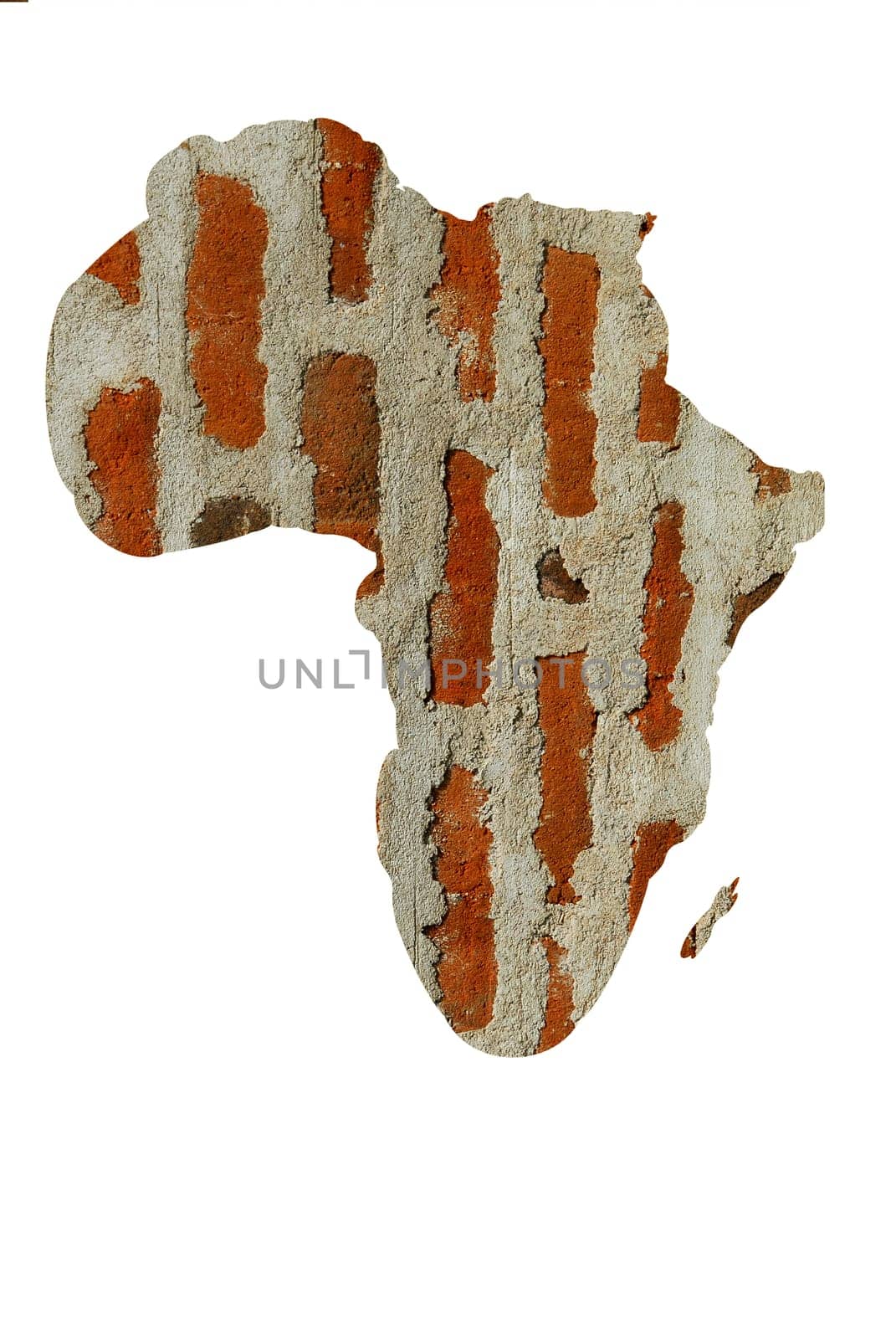 African continent closed with brick wall