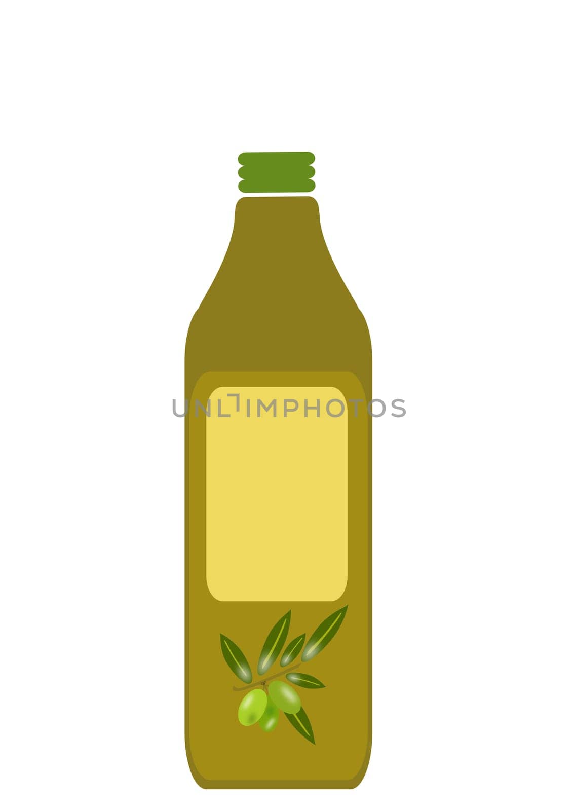 bottle of oil with the olive