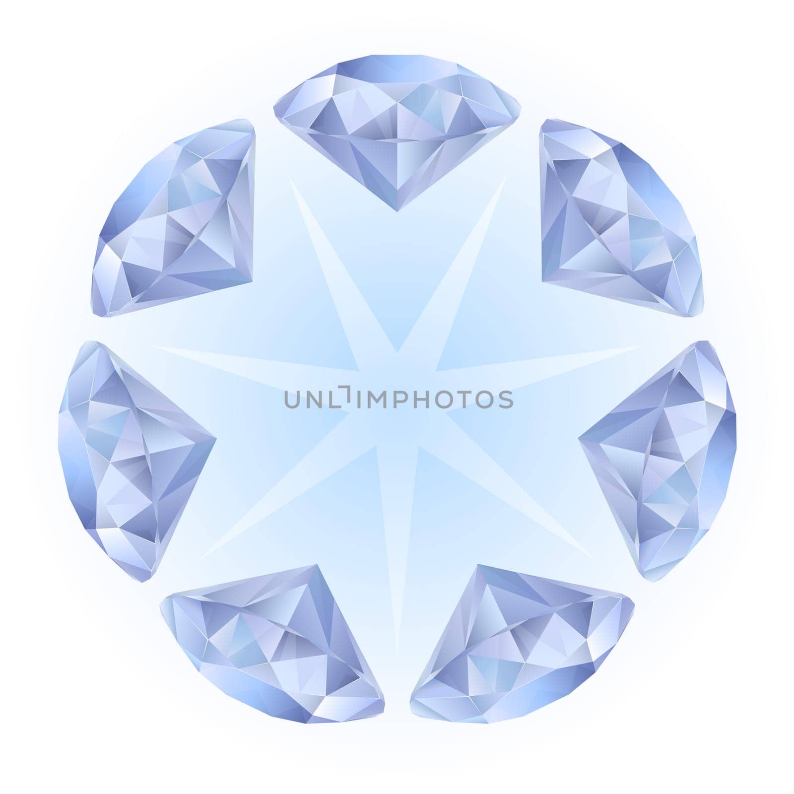 Realistic diamonds pattern. Illustration for design on white background