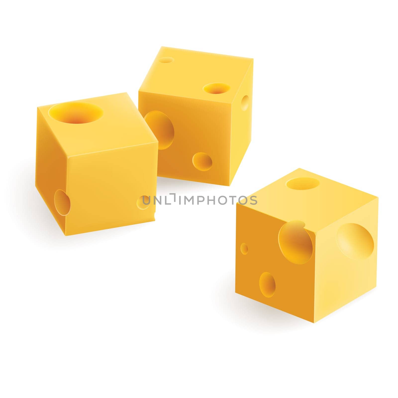 Vector illustration of a cheese snack. Isolated on white background