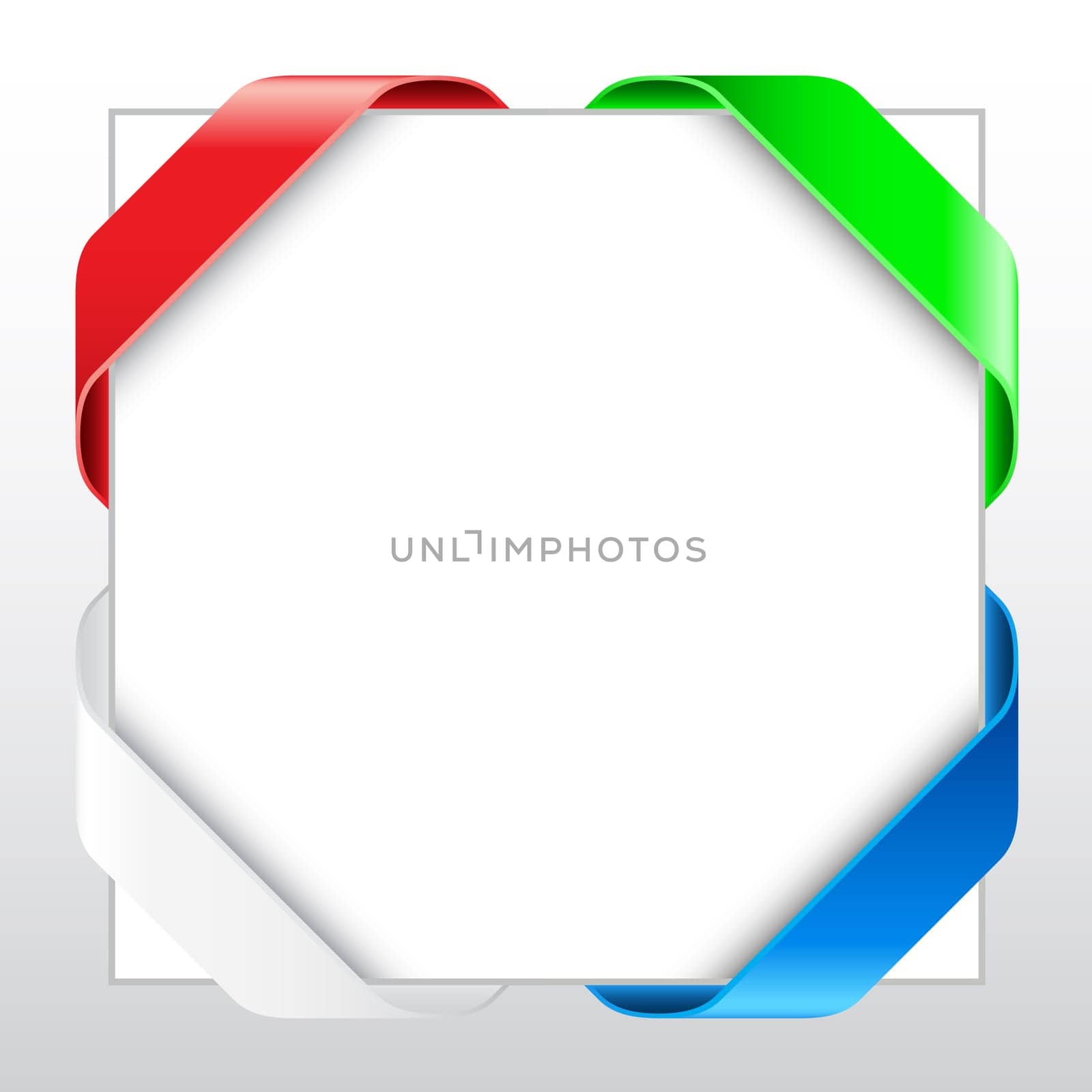 White blank with ribbon. Illustration on white background
