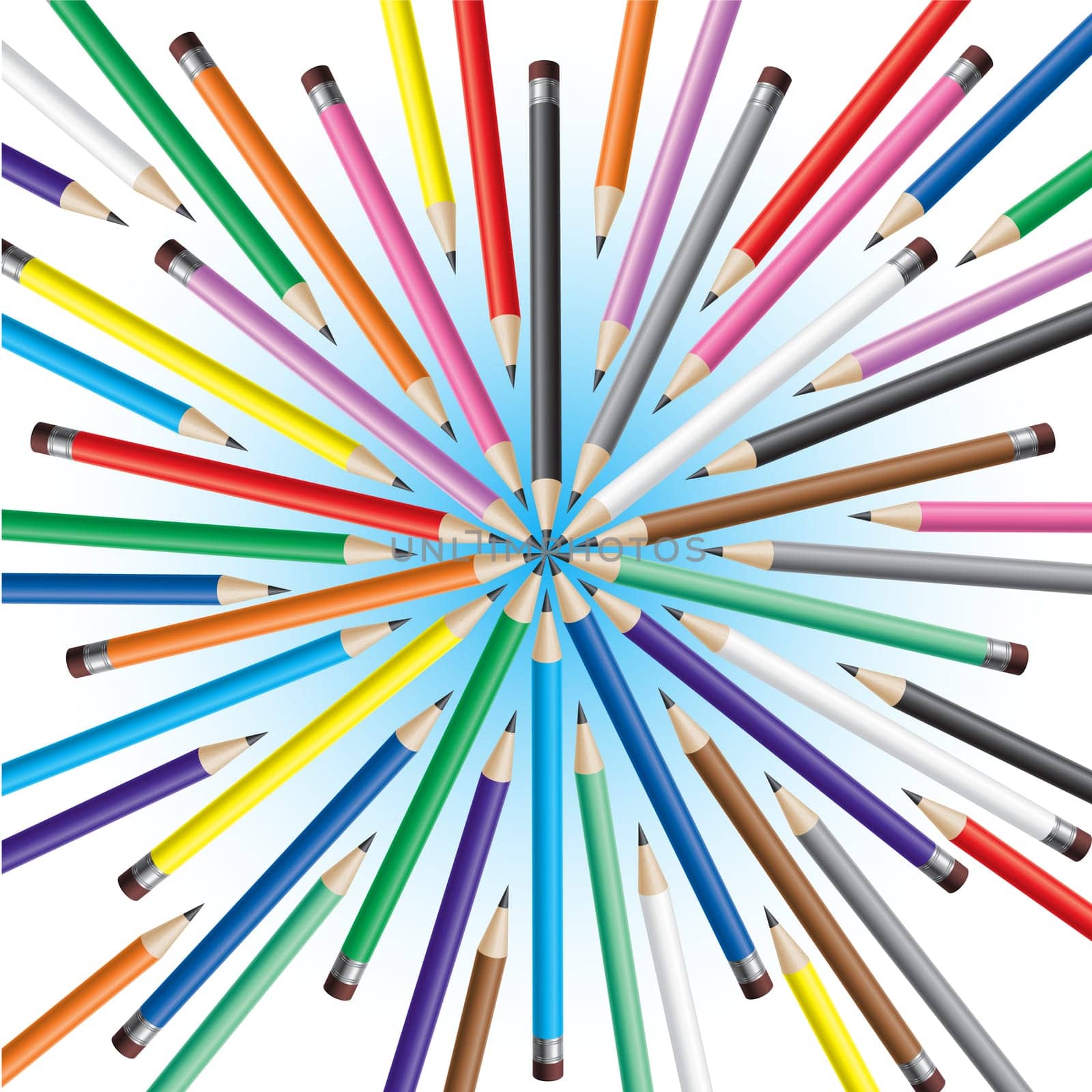 Chaotic pencils. Vector illustration on white background
