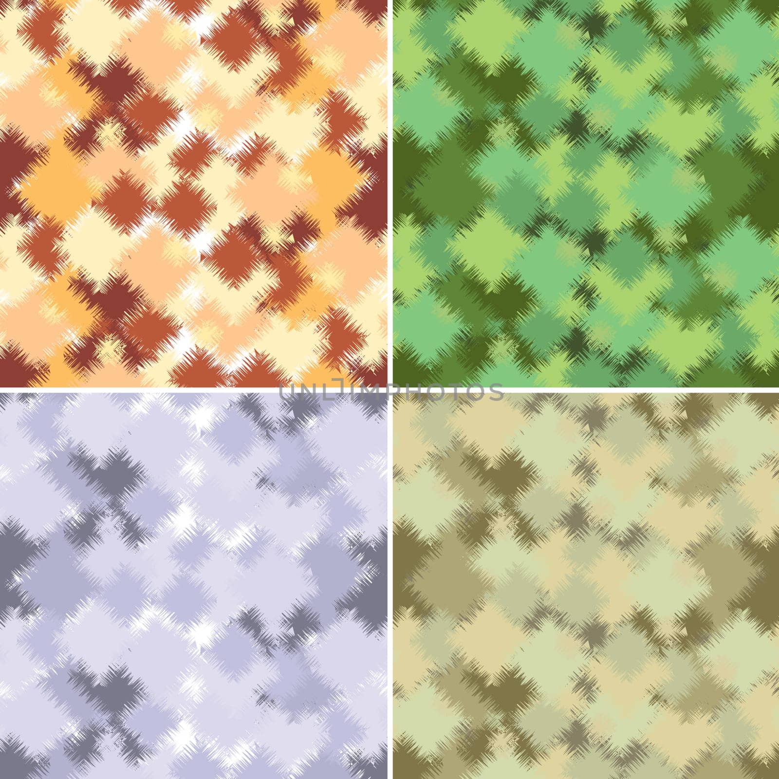 Four of abstract form and color camouflage. Illustration for design