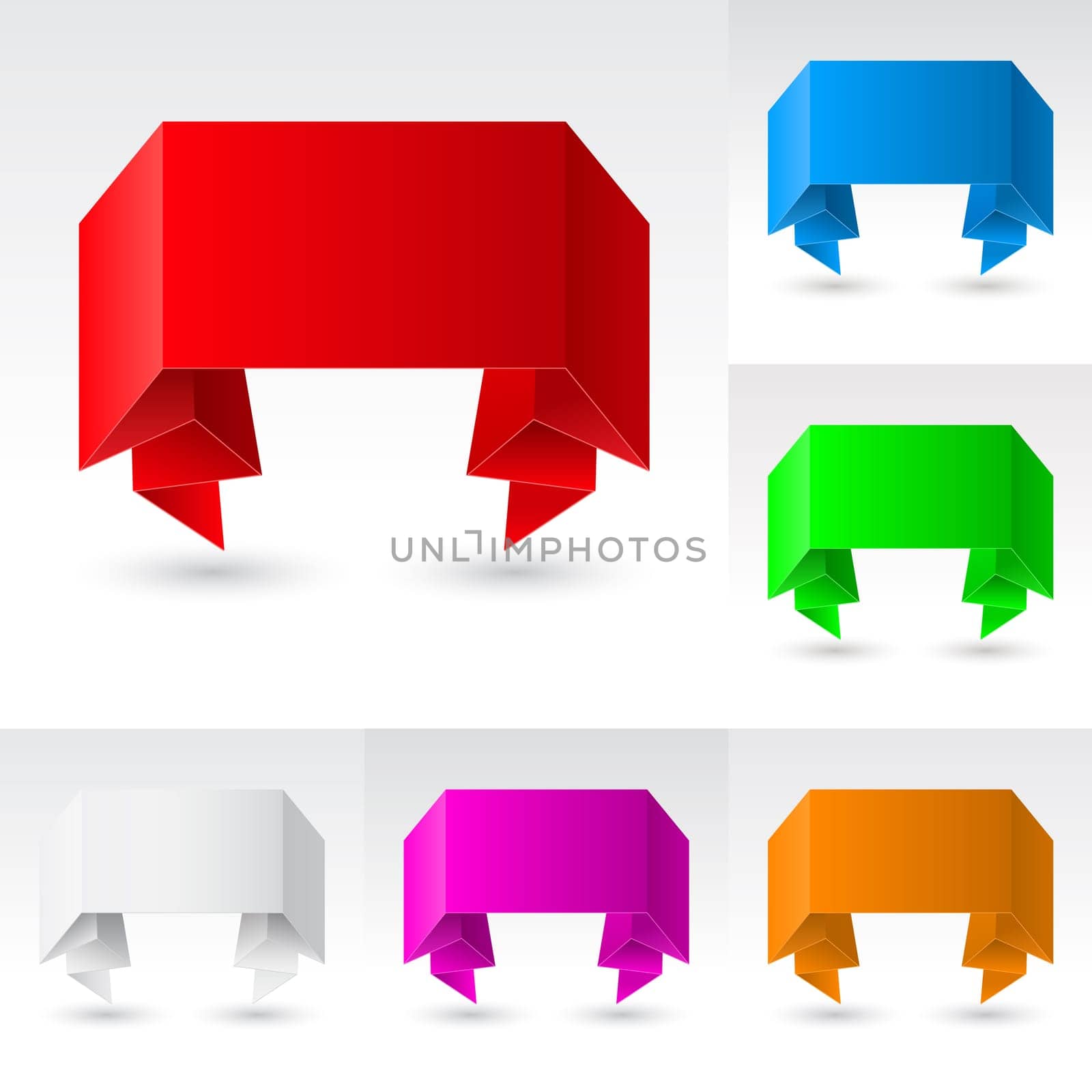 Wave Banners set number five. Illustration on white background for design