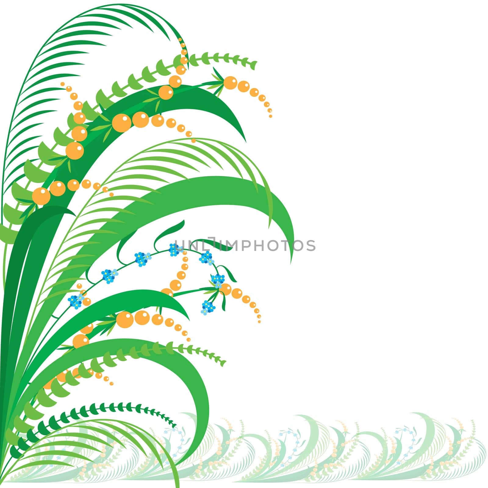 Abstract flowering herb.  Illustration on white background