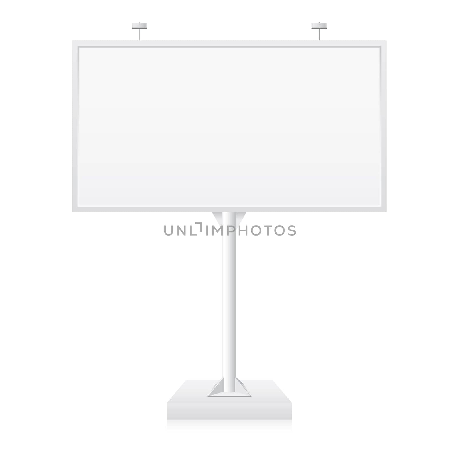 Metallic billboard with place for your text. Illustration on white background