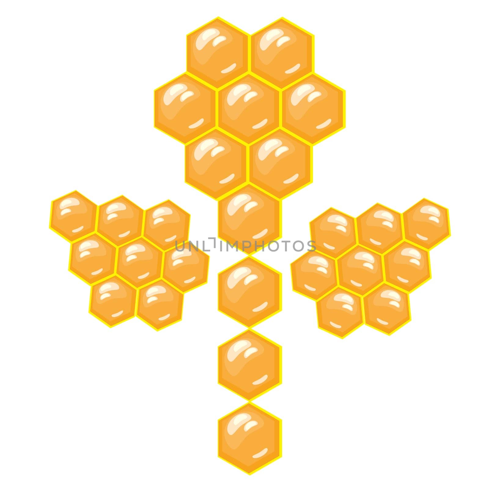 Honeycomb flower. Vector illustration on white background
