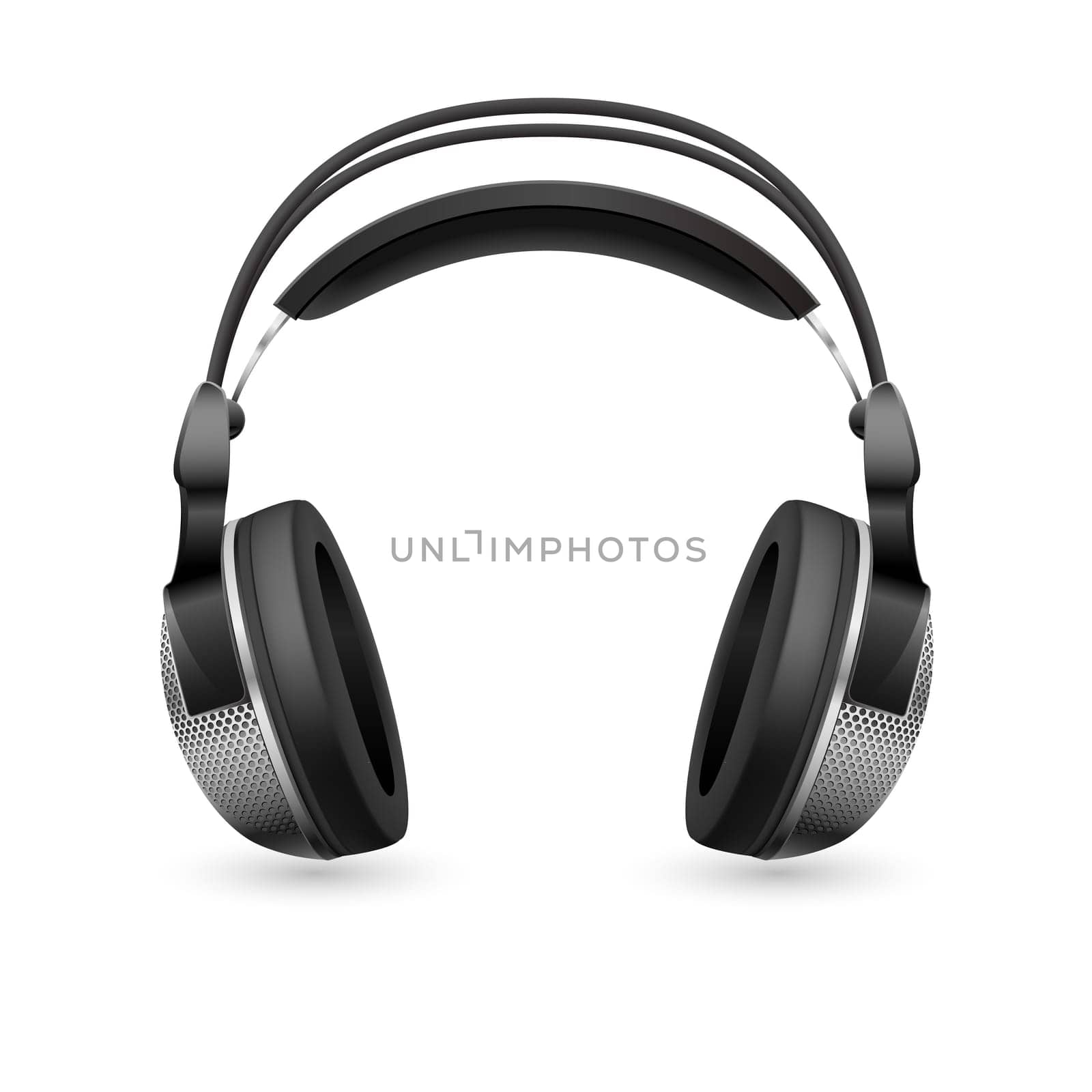 Realistic computer headset. Illustration on white background