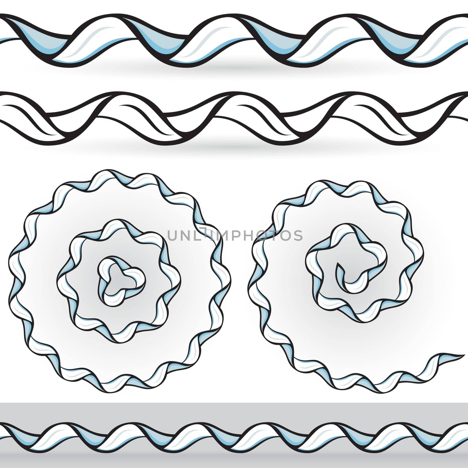 Five of abstract ribbons. Nice design elements for your best creative ideas.