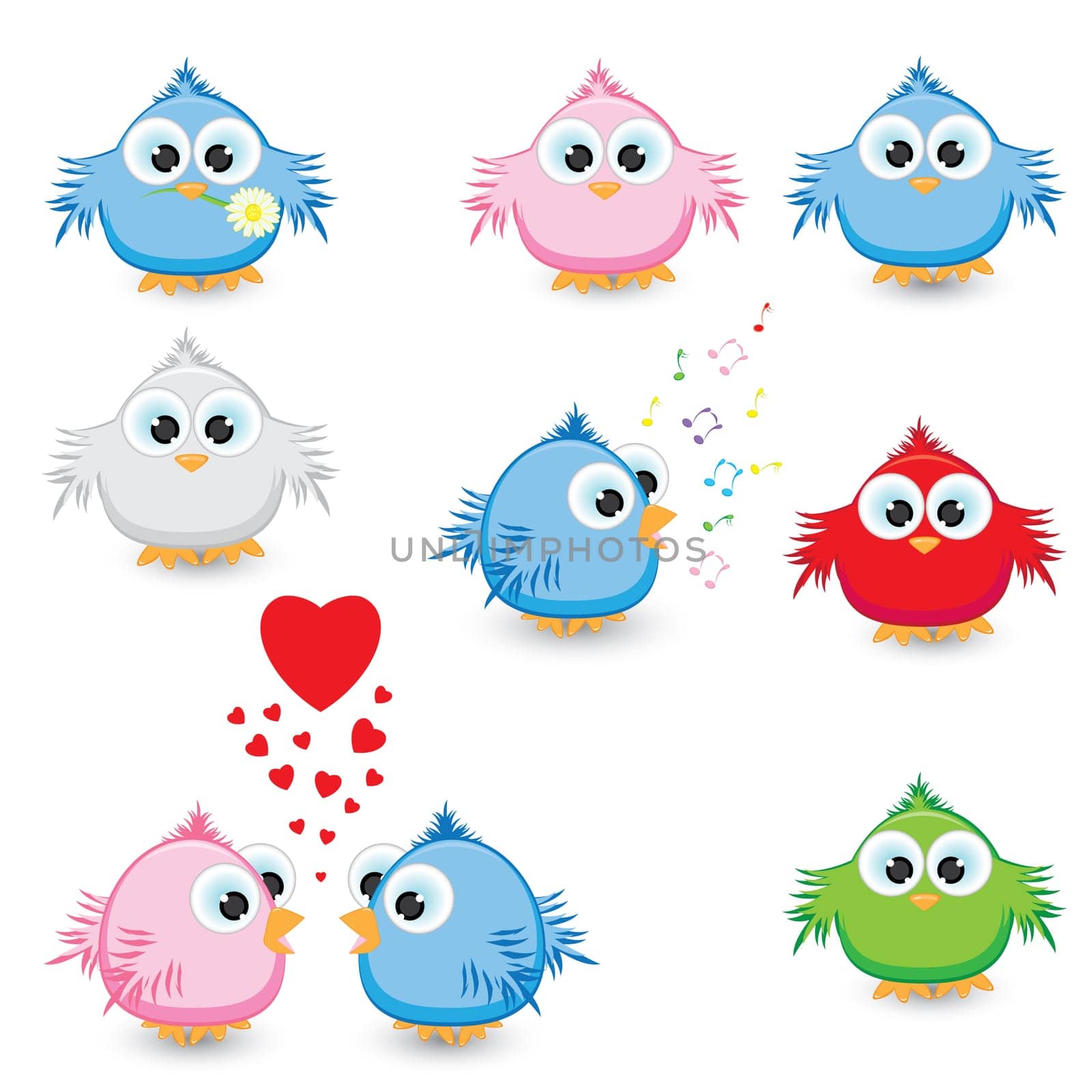 Set of sparrow. Raster version. Vector version is in my gallery.