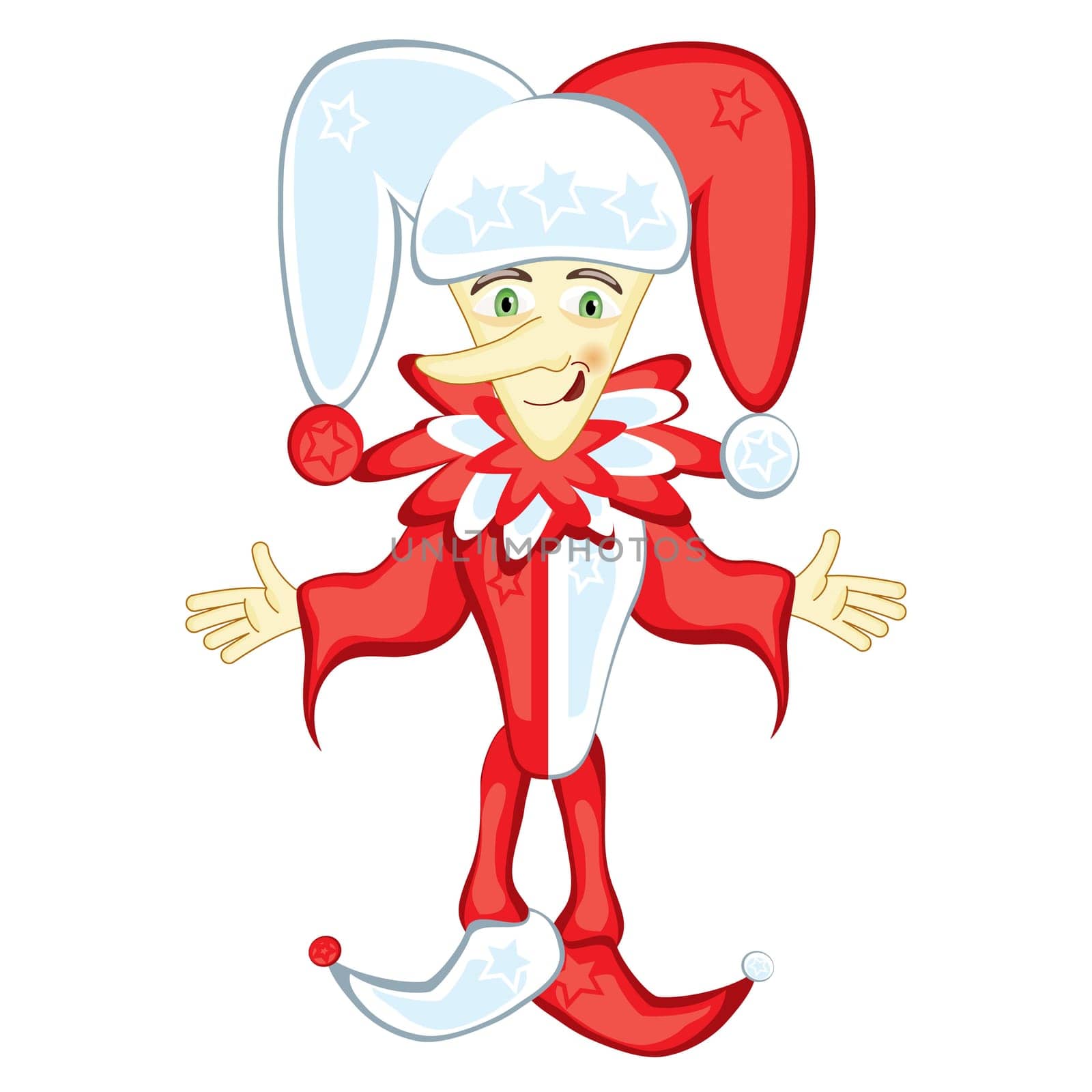 Clown. Isolated vector illustration on white background for design