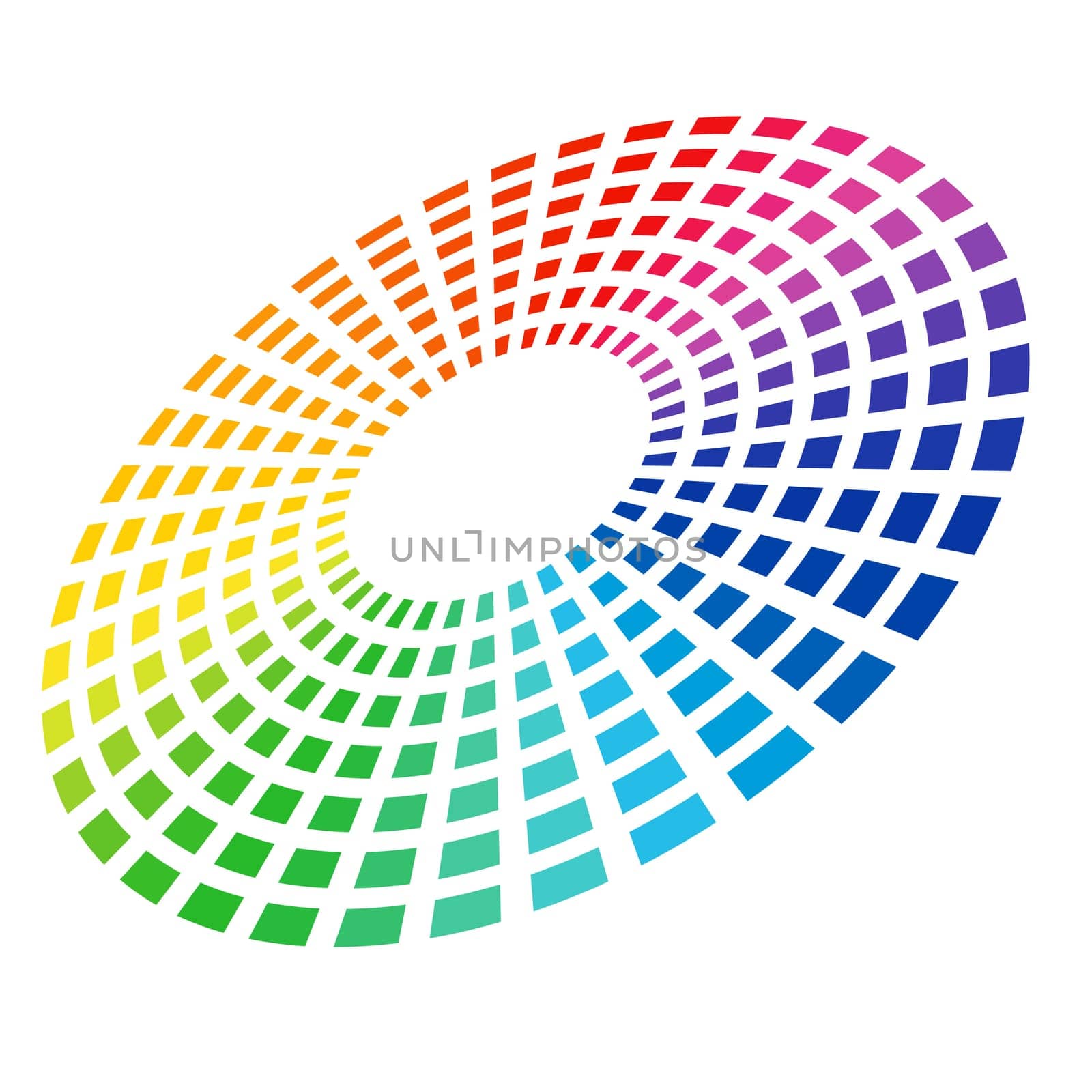 Colorful Graphic Equalizer. Circle in space. Vector illustration on white.
