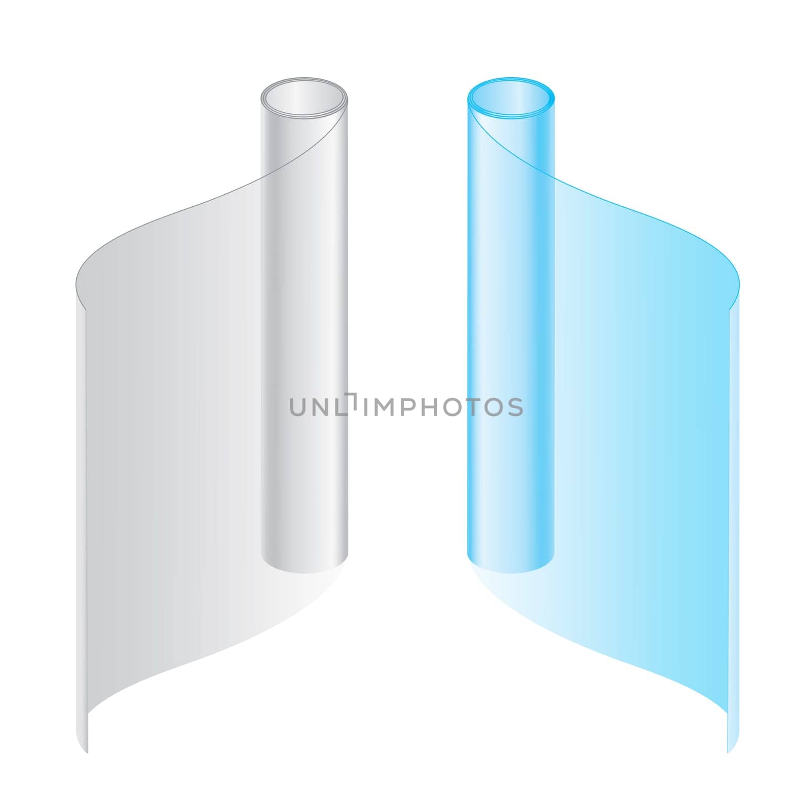 Convolute in a roll packages. Vector illustration on white background