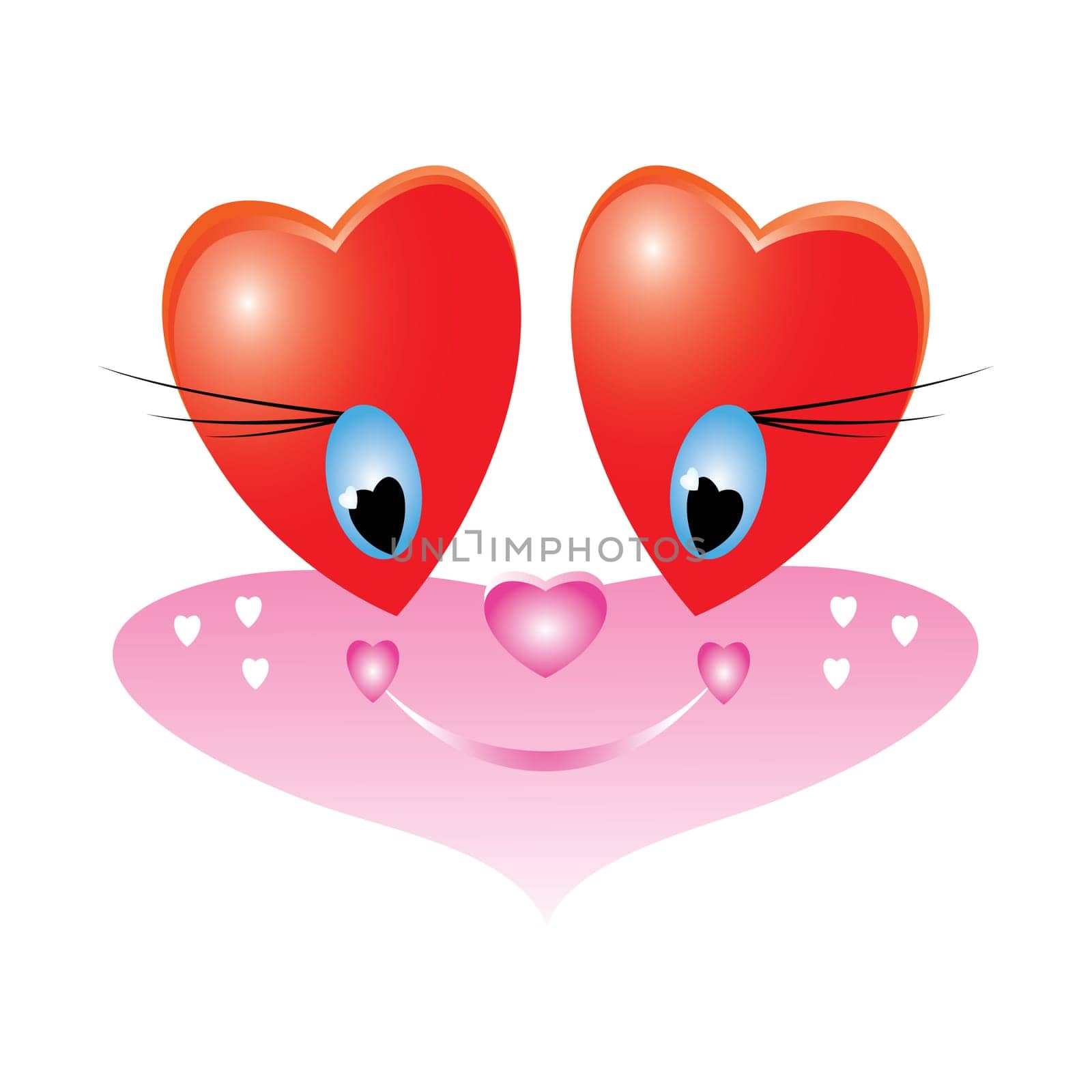 Emoticon smiley to Valentine&#039 s Day. Vector illustration on white background
