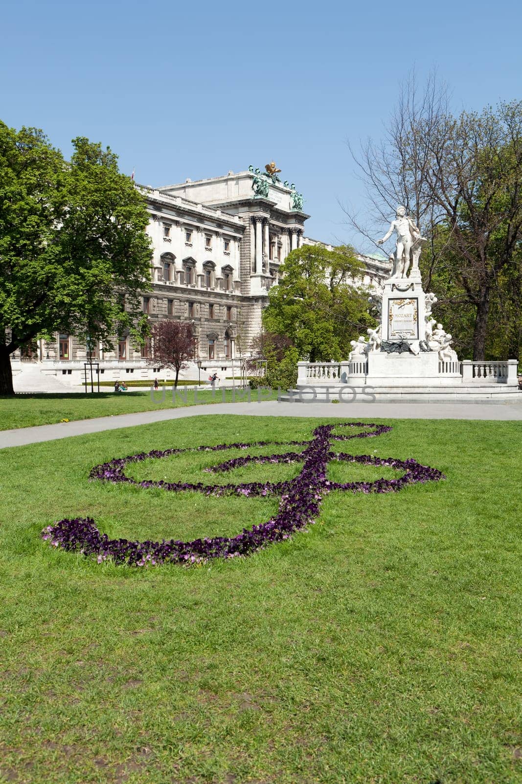 Mozart Monument Vienna,in the Burggarten on the Ringstrasse