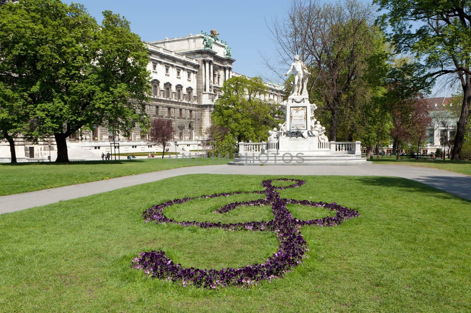 Mozart Monument Vienna,in the Burggarten on the Ringstrasse