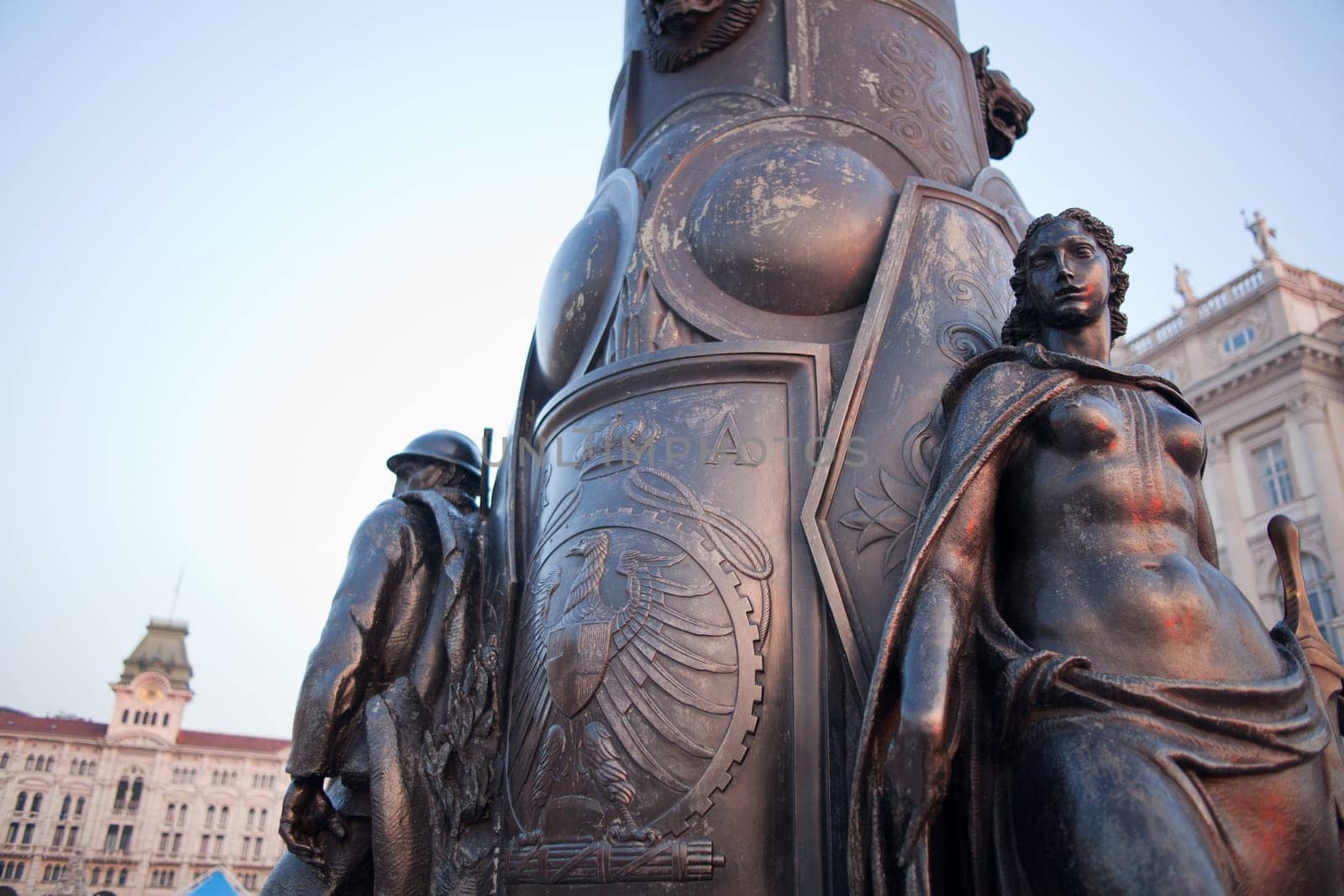 Bronze statue of a woman, Trieste. Italy