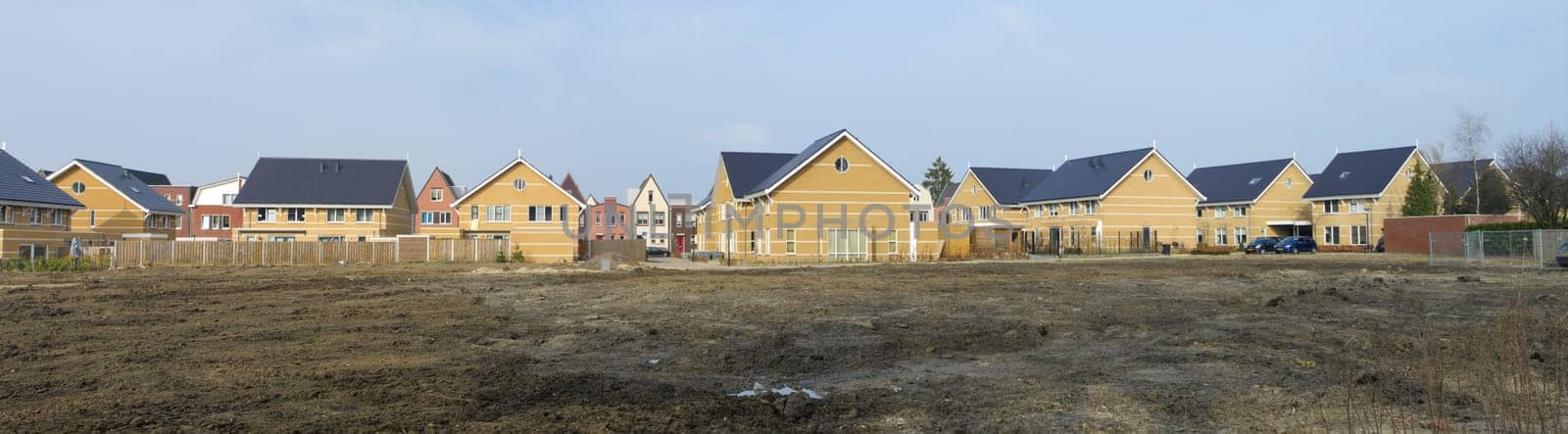 panoramic view of a newly build residential area