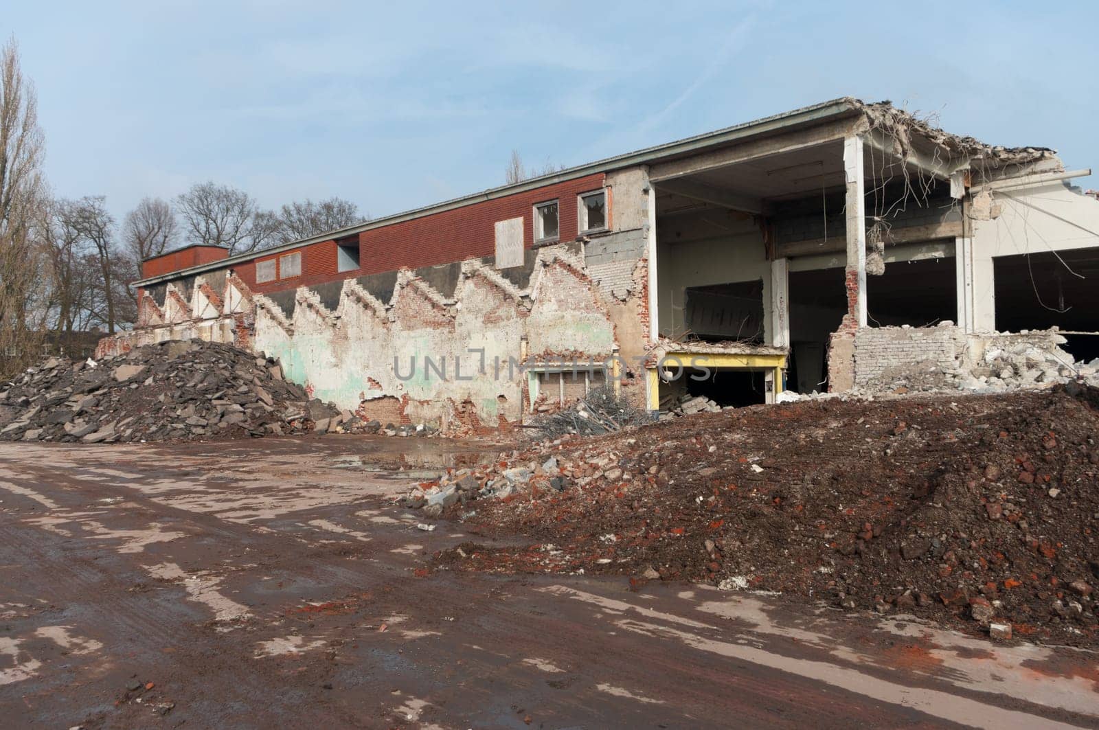 demolition of an old factory building