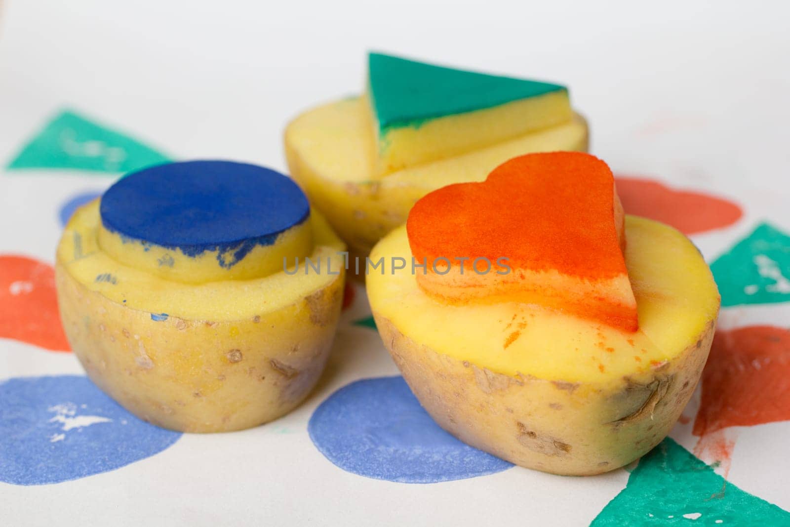 Potato Print Stamp Multicolored
