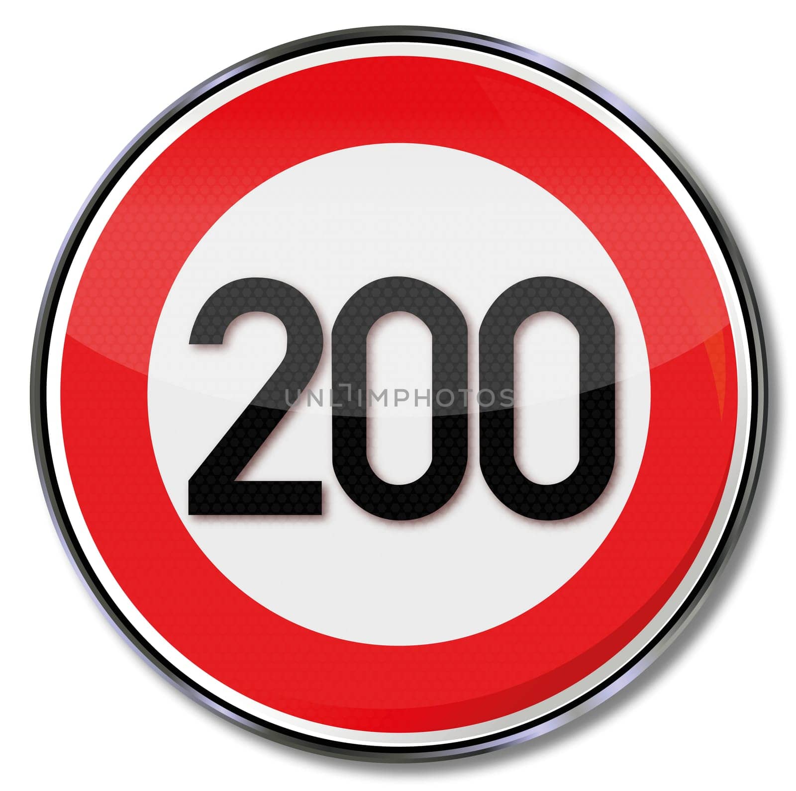 Traffic sign 200 kmh