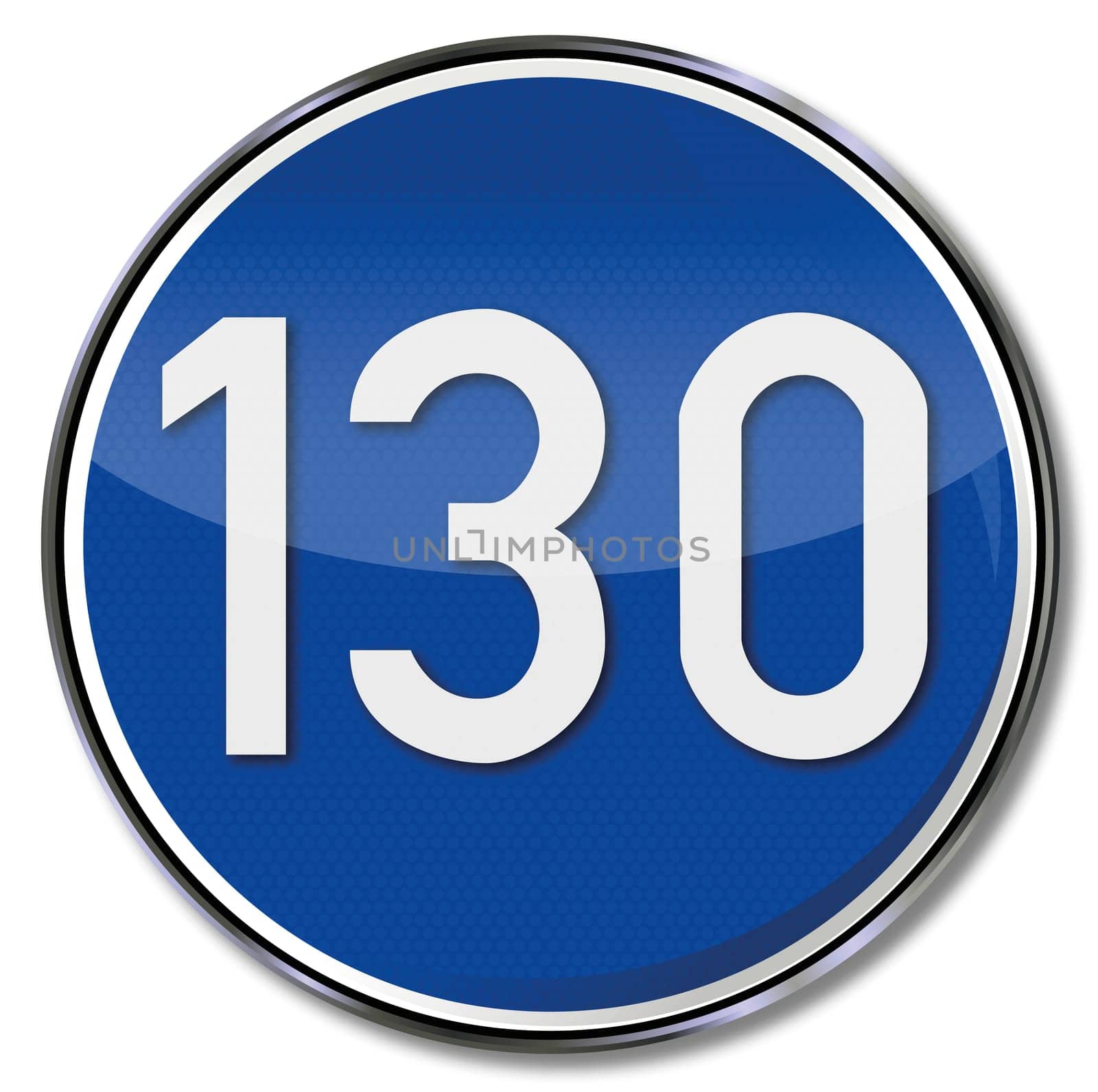 Traffic sign recommended speed 130