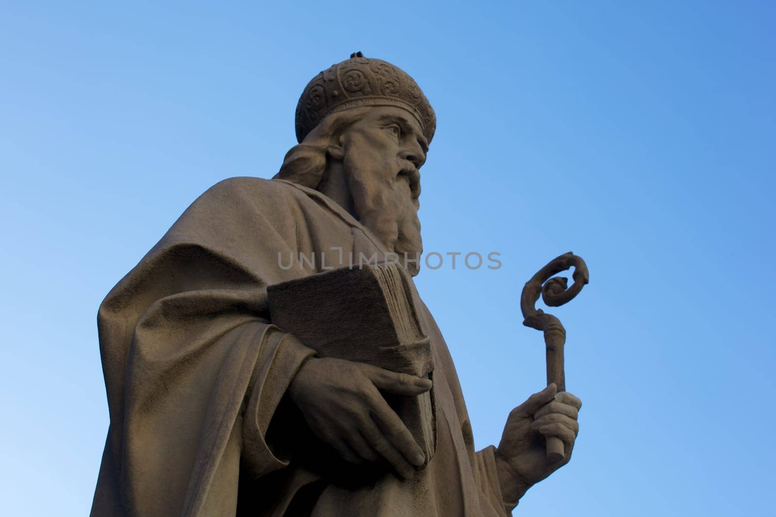 Statue of an ancient religious figure next to the cathedral of Catania