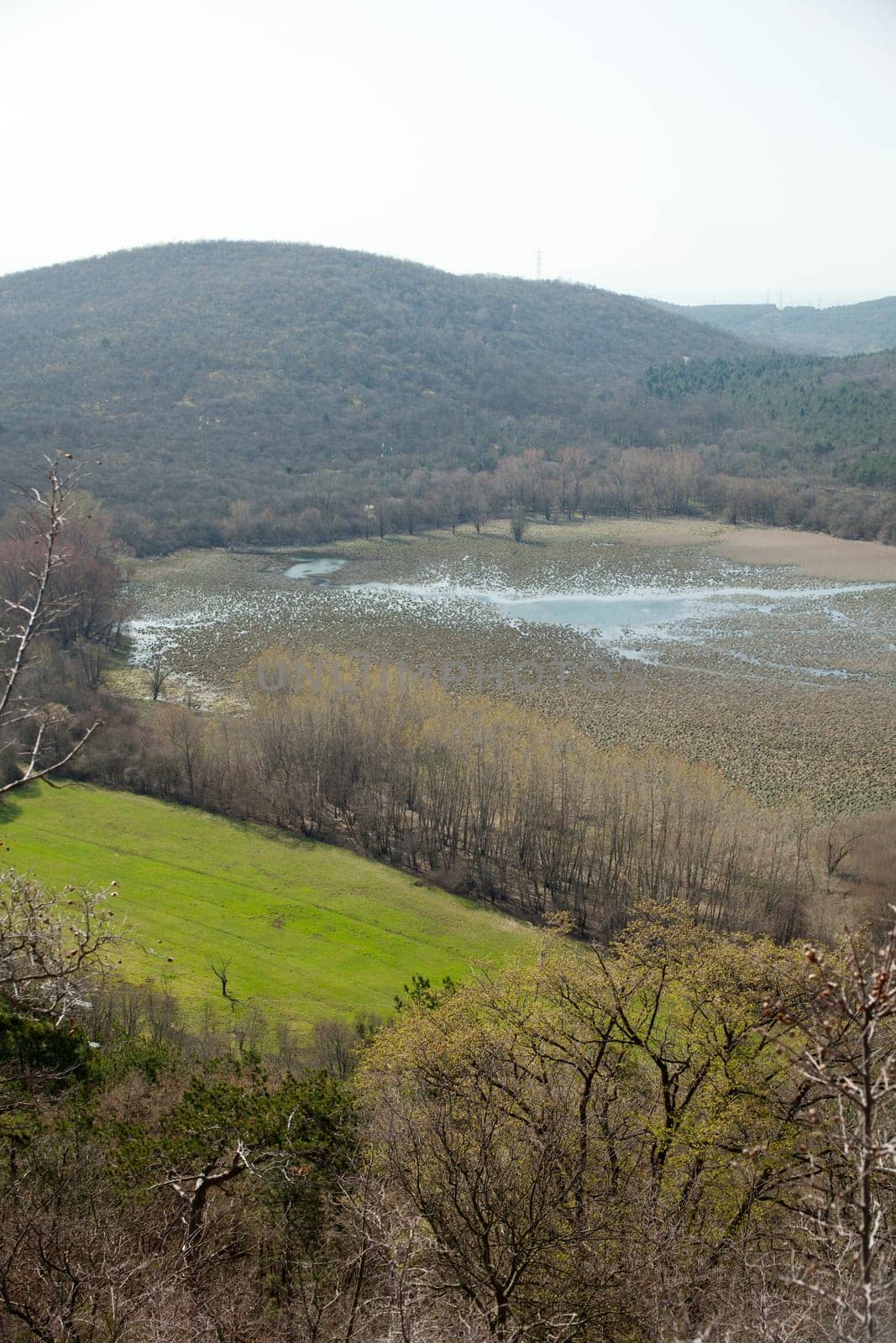 View of karst lake Doberdo, Italy