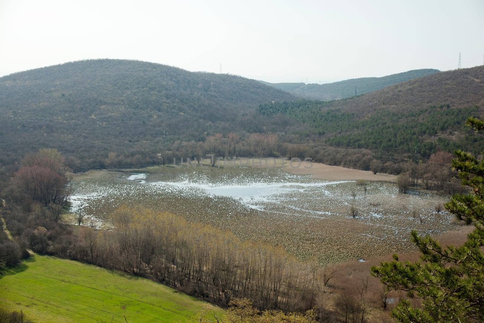 View of karst lake Doberdo, Italy