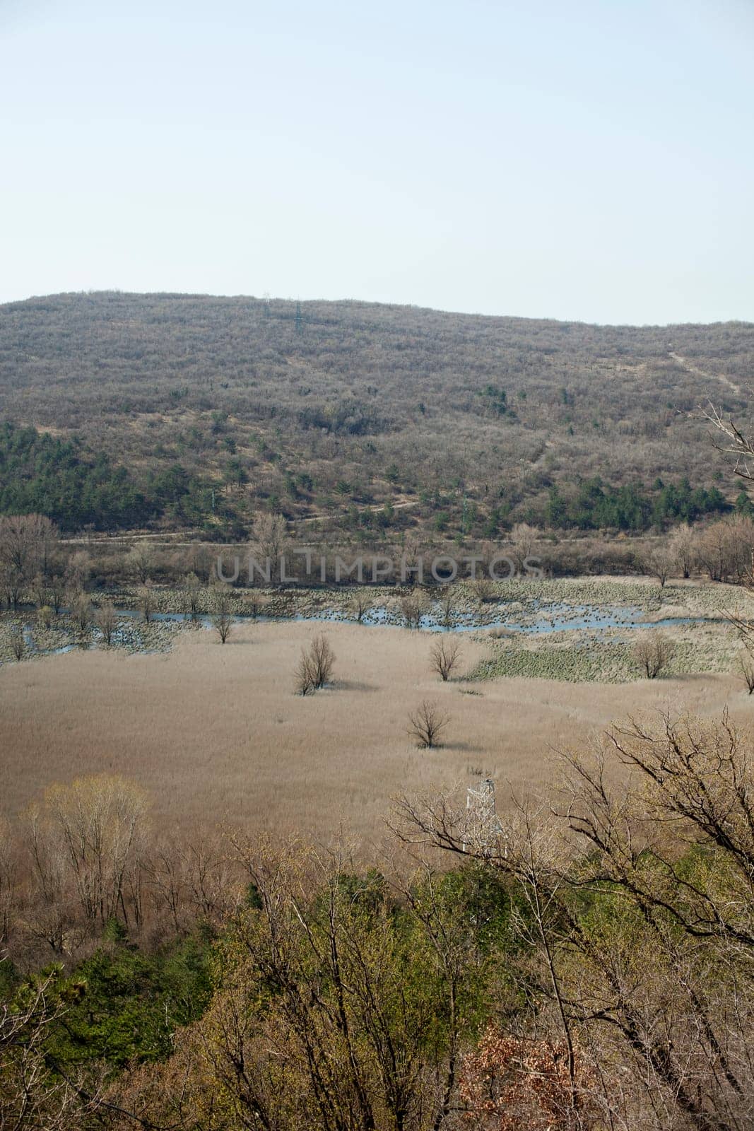 View of karst lake Doberdo, Italy