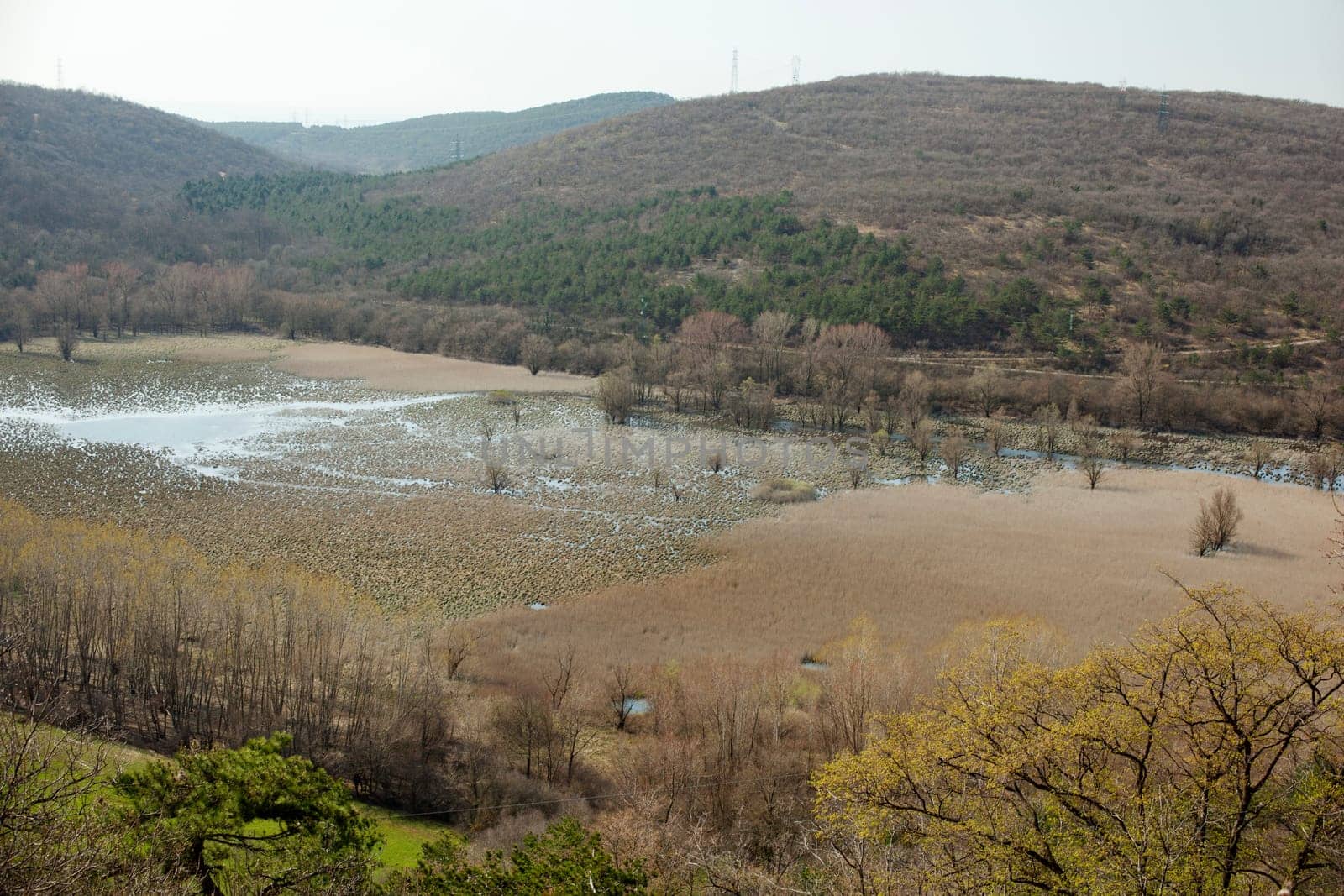 View of karst lake Doberdo, Italy