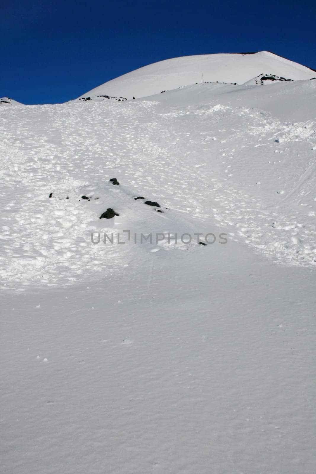 Etna, volcano of Sicily covered by snow, Sicily