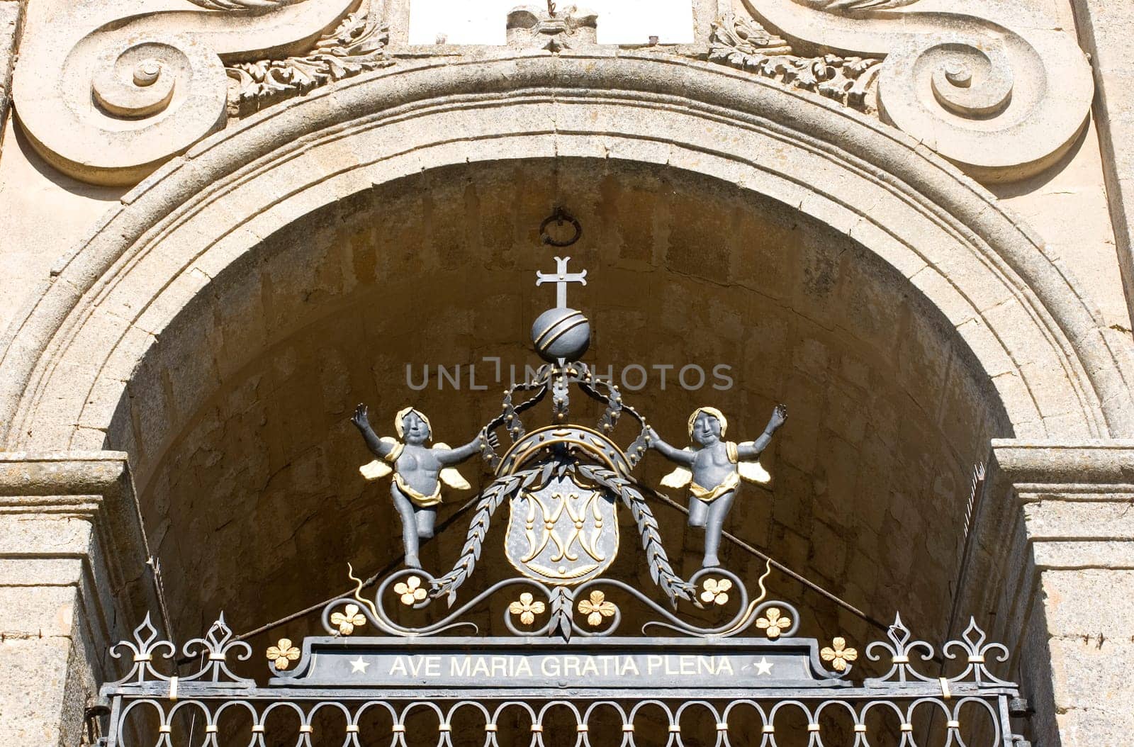 Iron sculpture on Enna cathedral gate