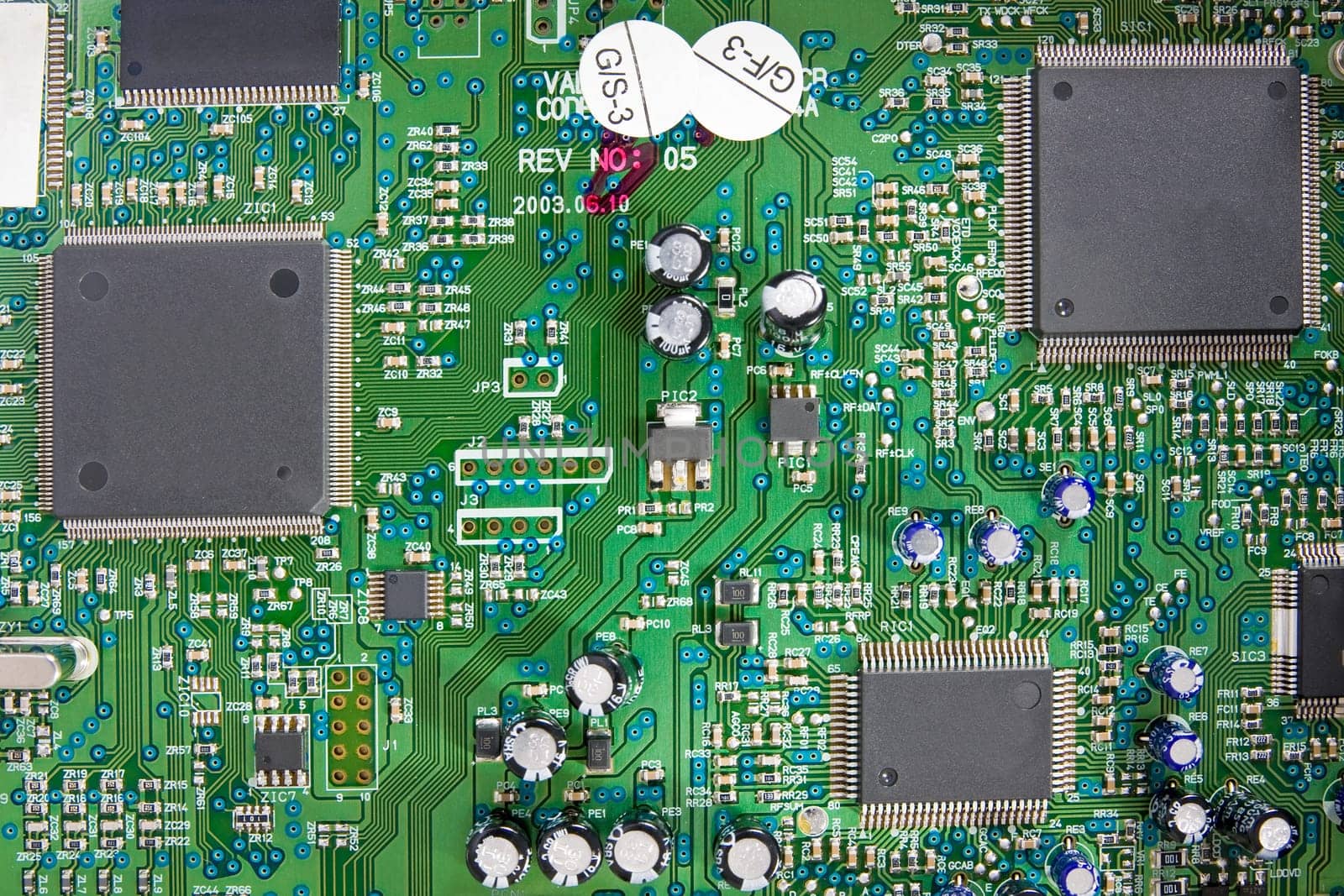 Inside the computer. microscheme with electrical ways