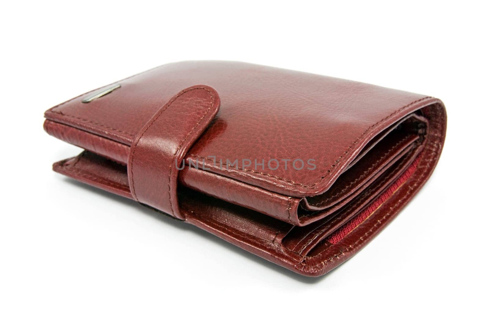 brown leather wallet isolated on white background