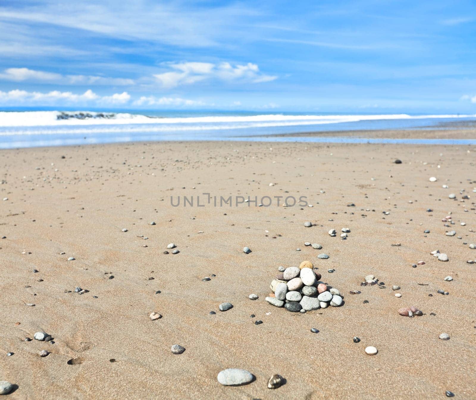 Medewi beach with black volcanic sand. Bali