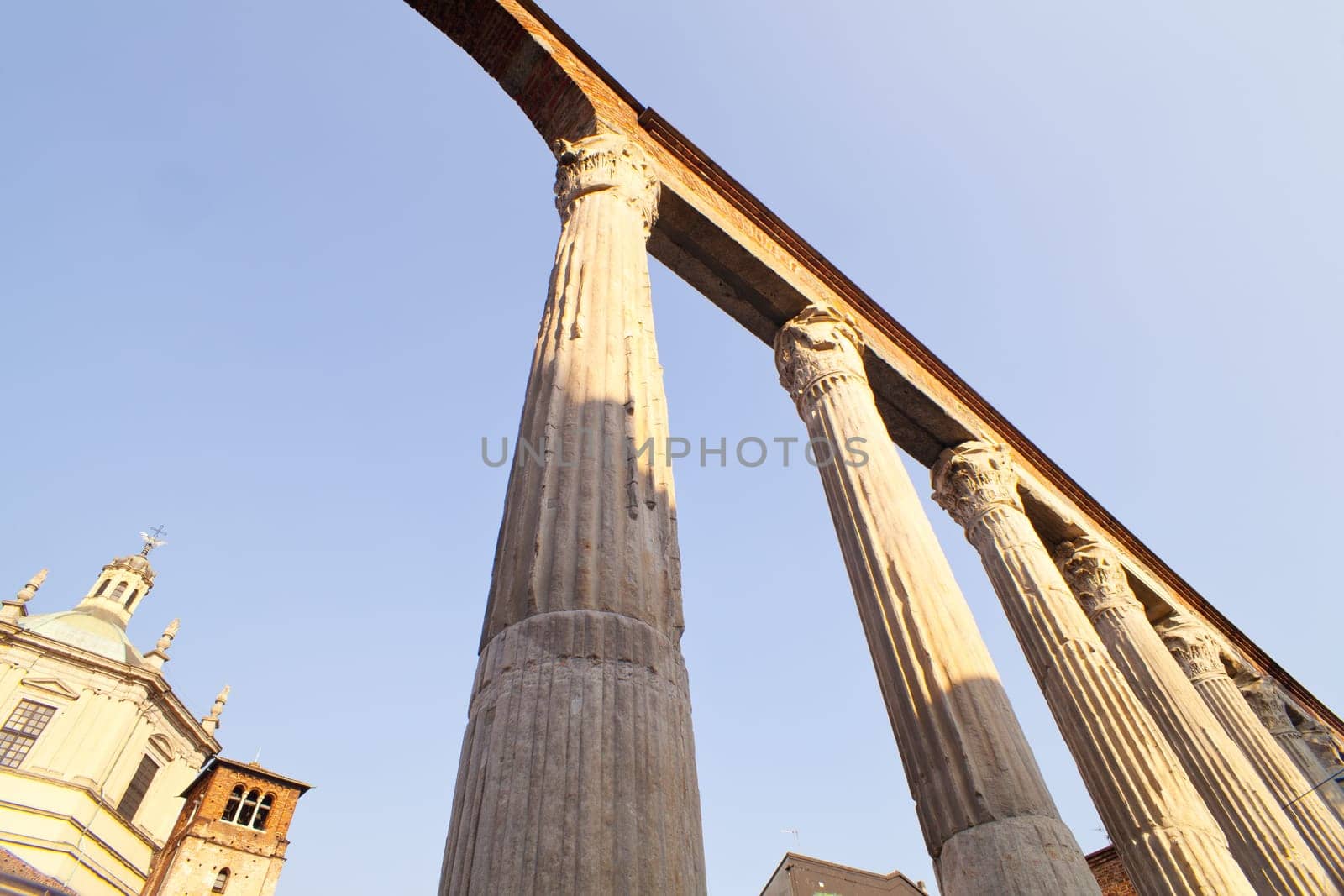Basilica and San Lorenzo columns, Milan. Italy