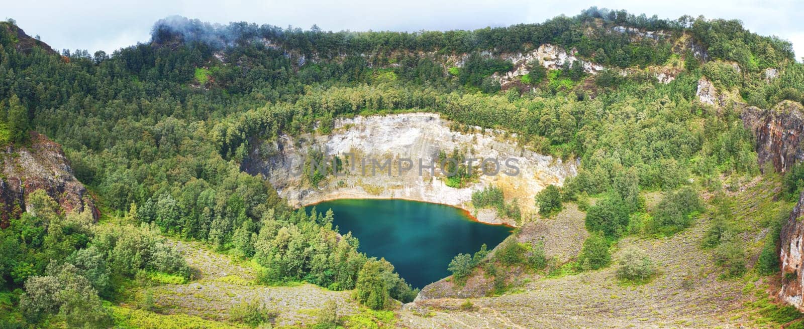 Volcanic lake Ata Mbupu . National park Kelimutu.