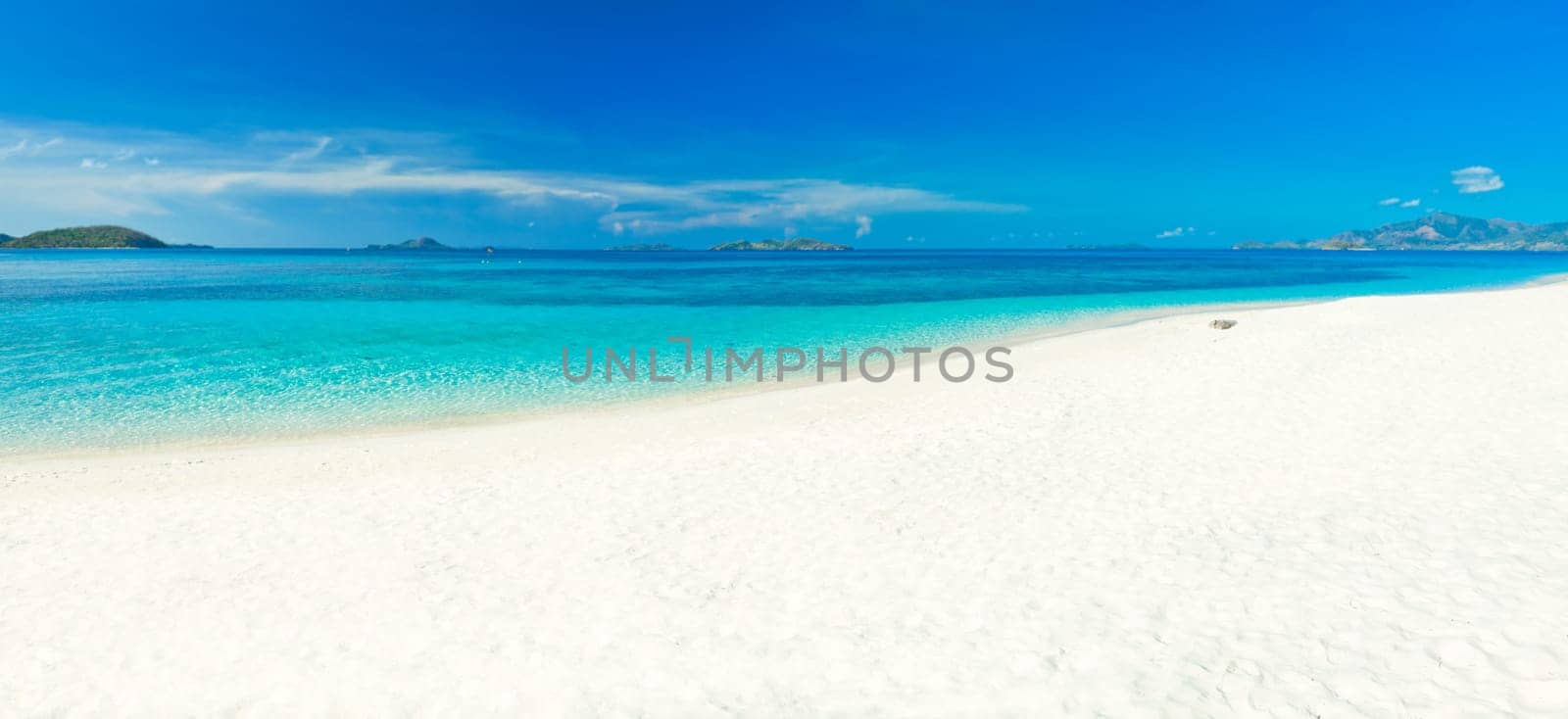 Panorama of the tropical sandy beach Malcapuya