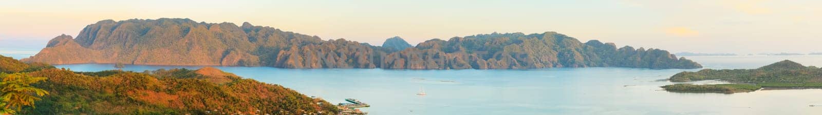 Panorama of the tropical island Coron. Philippines