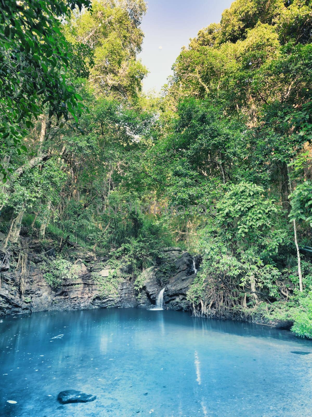 Small waterfall in forest. Bohol. Philippines