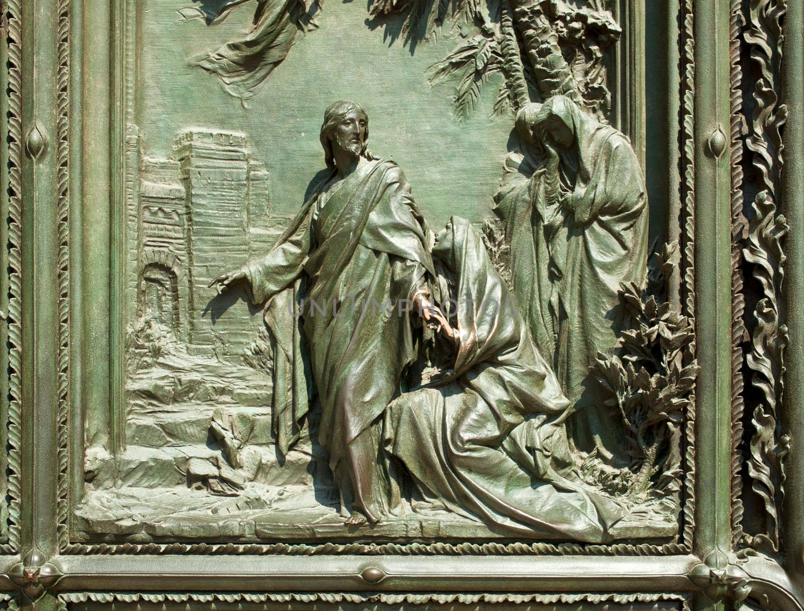 Jesus, Relief on Milan cathedral door - Italy