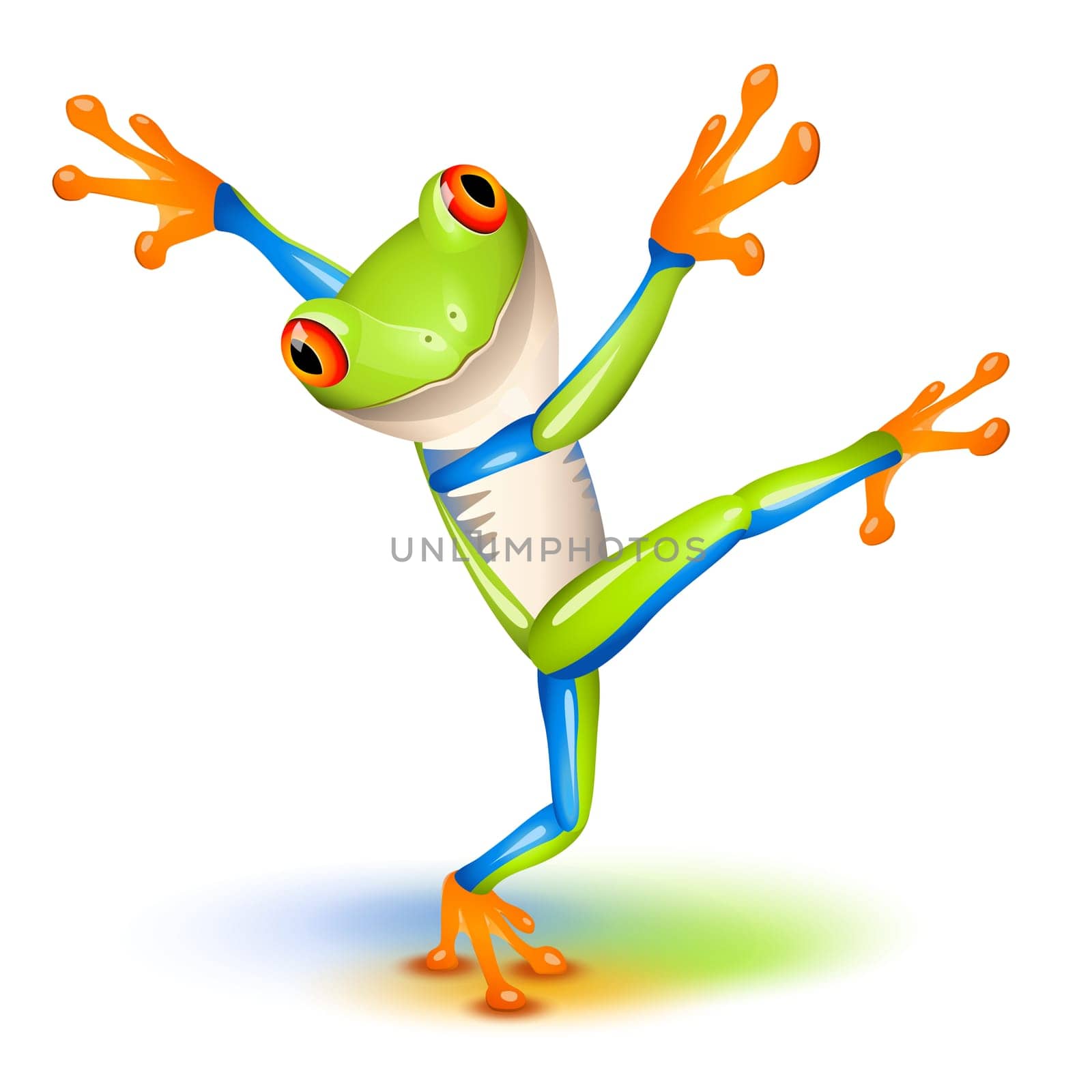 Dancing Tree Frog in equilibrium