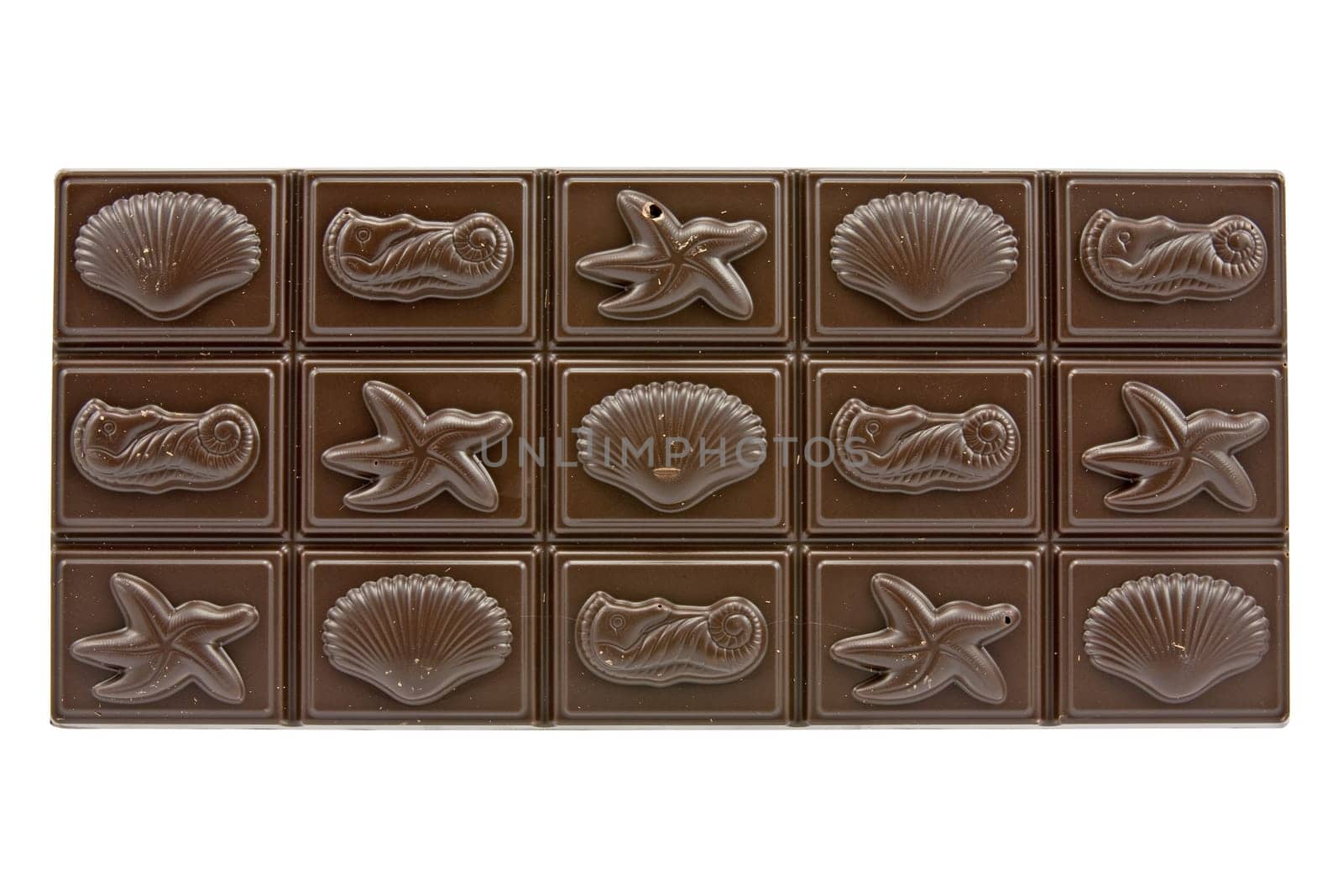 dark chocolate bar isolated on white background