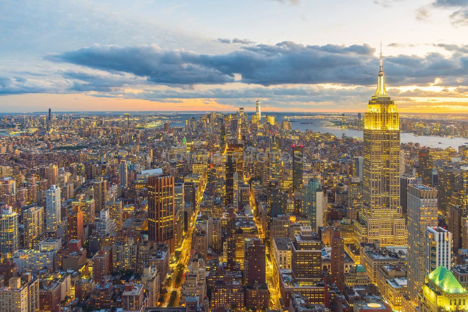 Manhattan's skyline, cityscape of New York City in the United State of America 