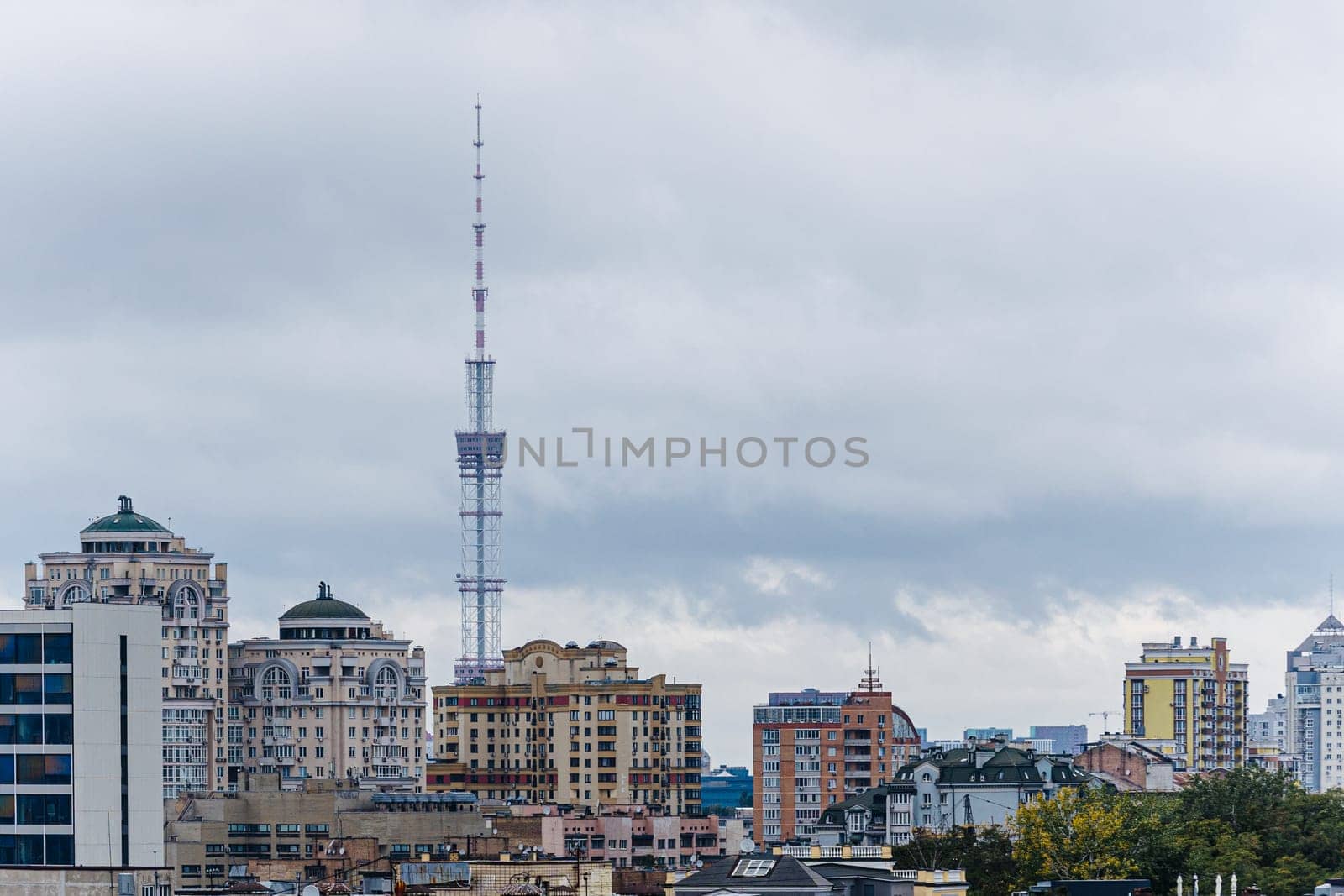 Kyiv, Ukraine - October 1, 2023: The streets of Kyiv city and Kyiv TV Tower. by sarymsakov