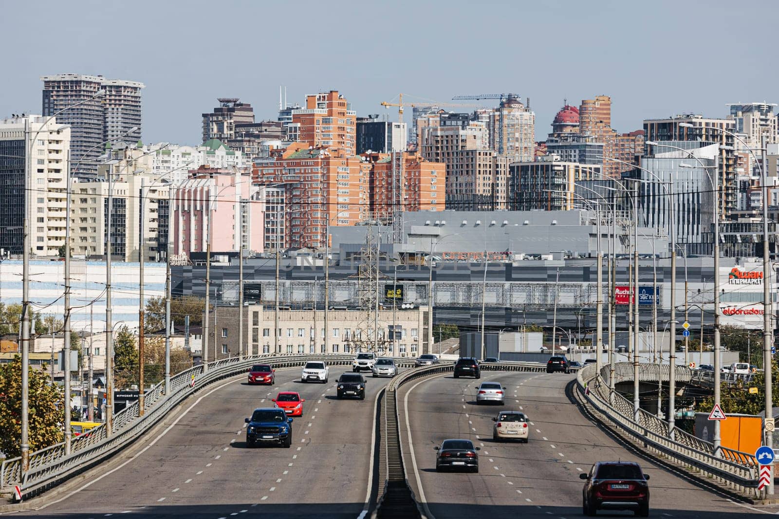 Kyiv, Ukraine - October 1, 2023: The streets of Kyiv city. Aerial view by sarymsakov